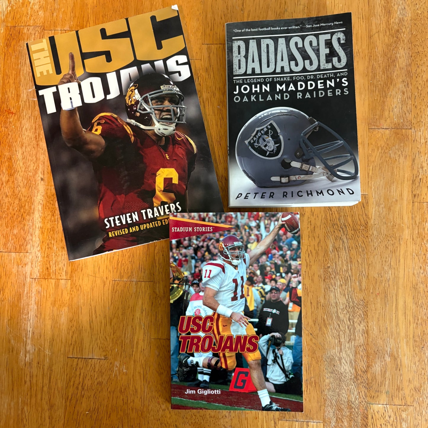 USC Trojans Football Book Lot Raiders Badasses Stadium Story Sports History Set