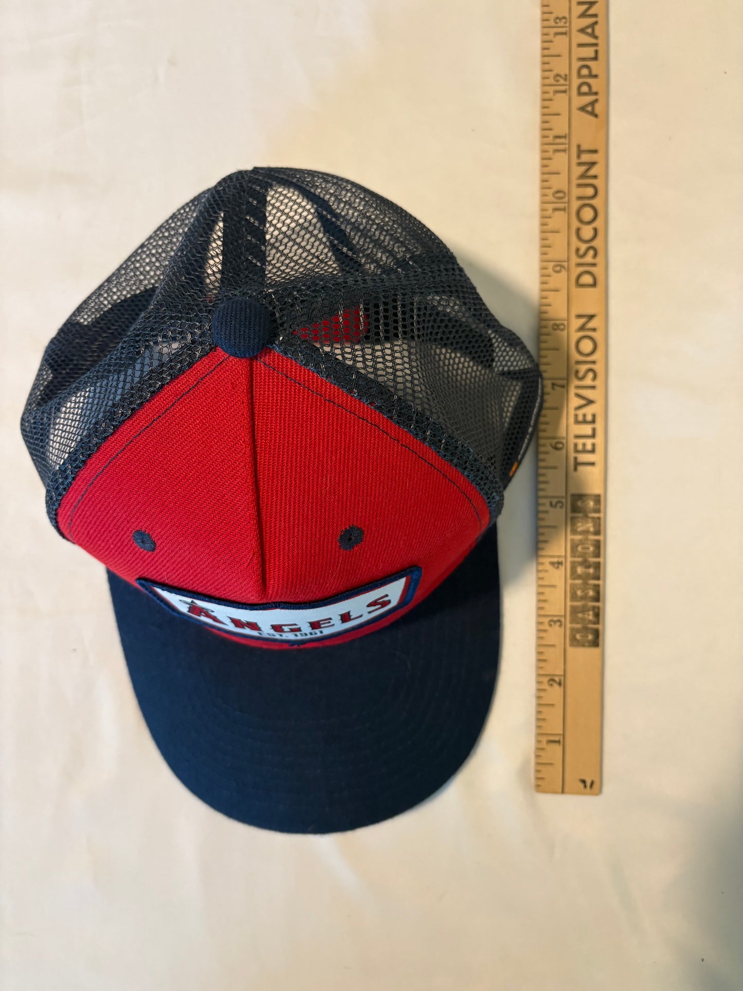 Los Angeles Angels Mesh Trucker Hat Red Navy Est. 1961 Snapback Cap One Size