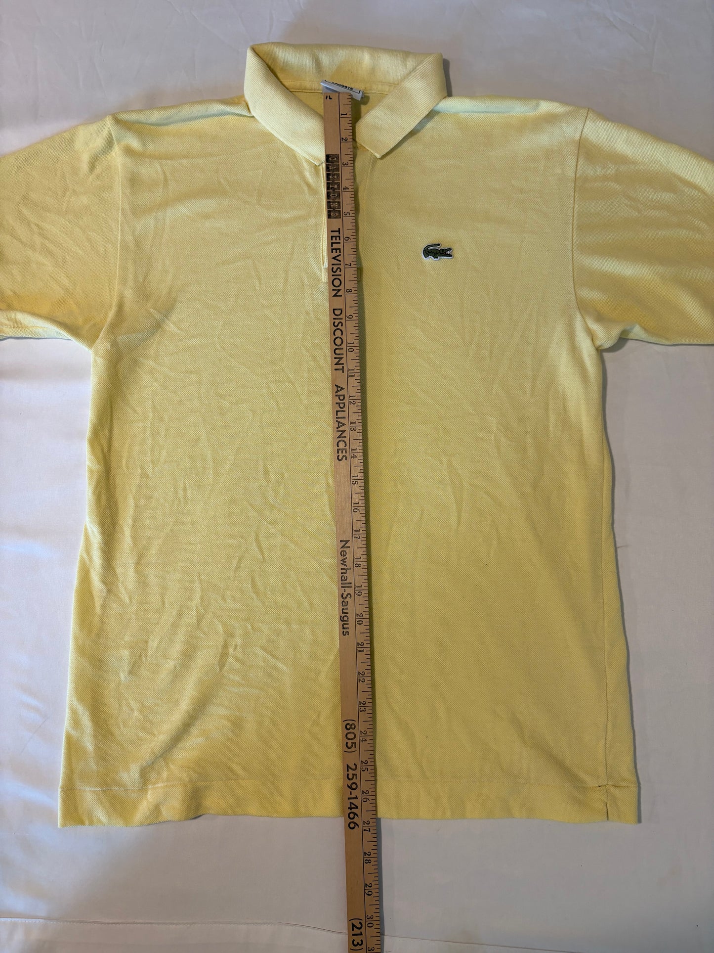 Vintage Lacoste Yellow Polo Shirt Size 3 Made in France Classic Fit Croc Logo