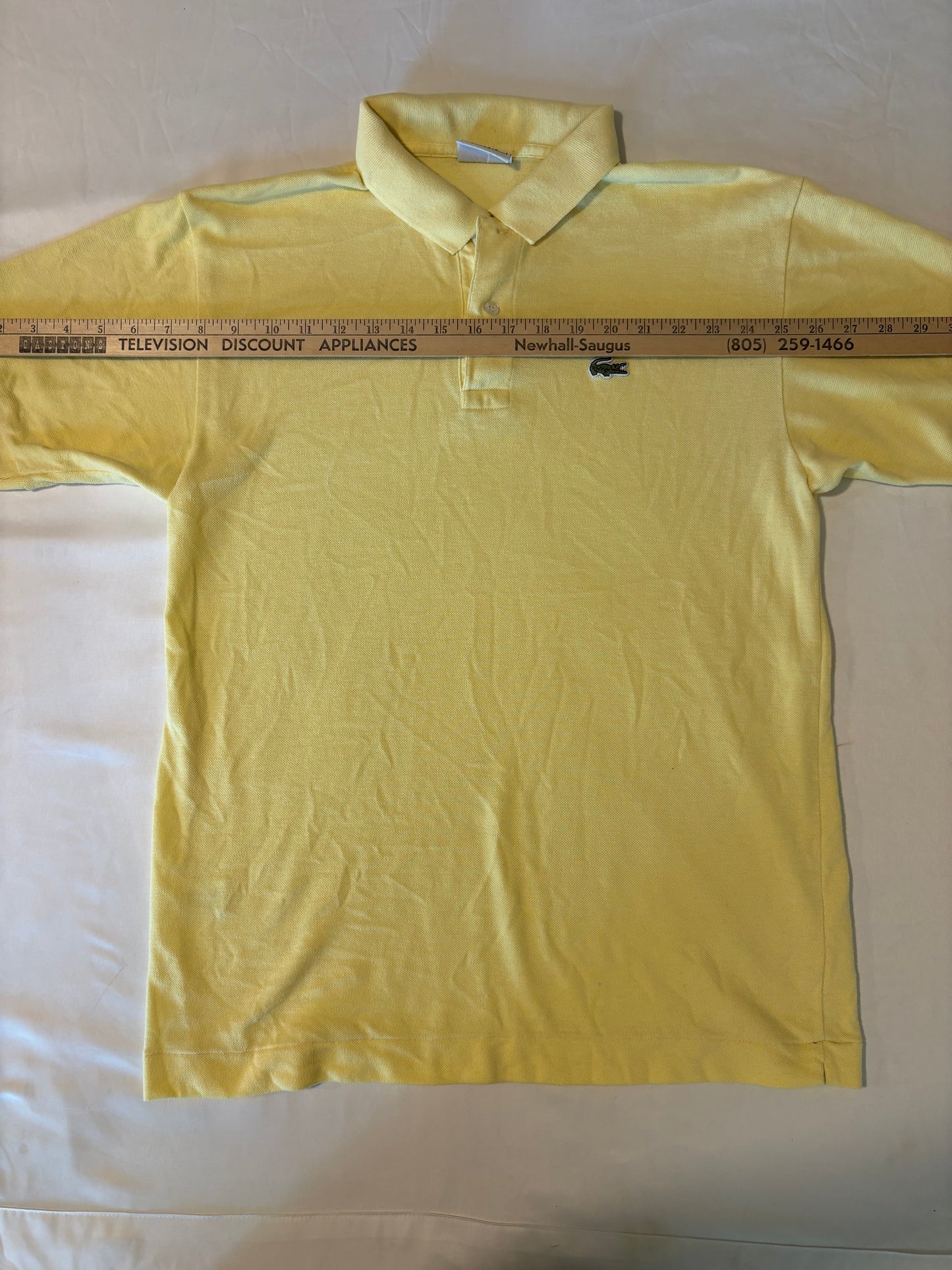 Vintage Lacoste Yellow Polo Shirt Size 3 Made in France Classic Fit Croc Logo