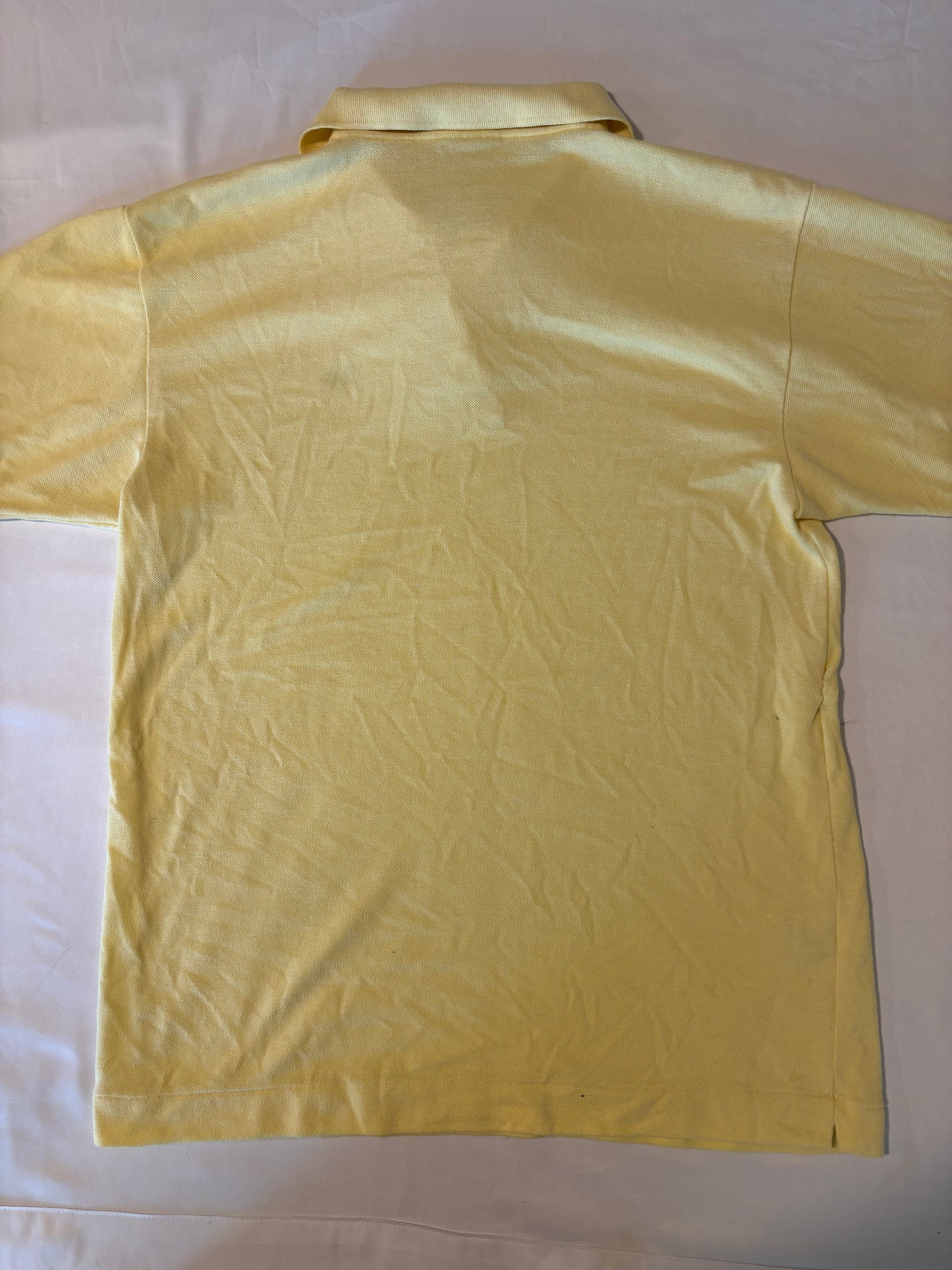 Vintage Lacoste Yellow Polo Shirt Size 3 Made in France Classic Fit Croc Logo