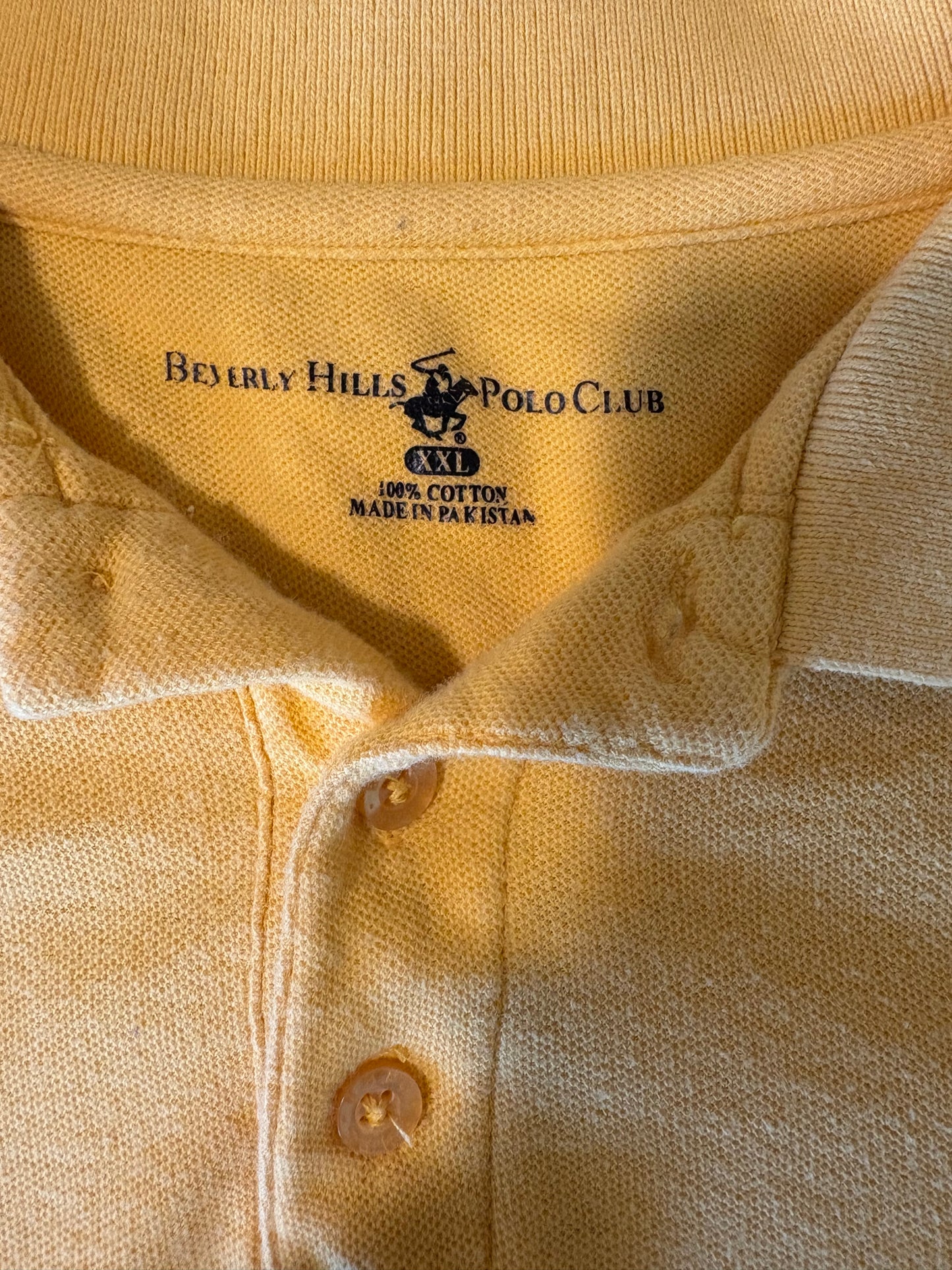 Beverly Hills Polo Club Men's Polo Shirt XXL Yellow Cotton Casual Classic Fit