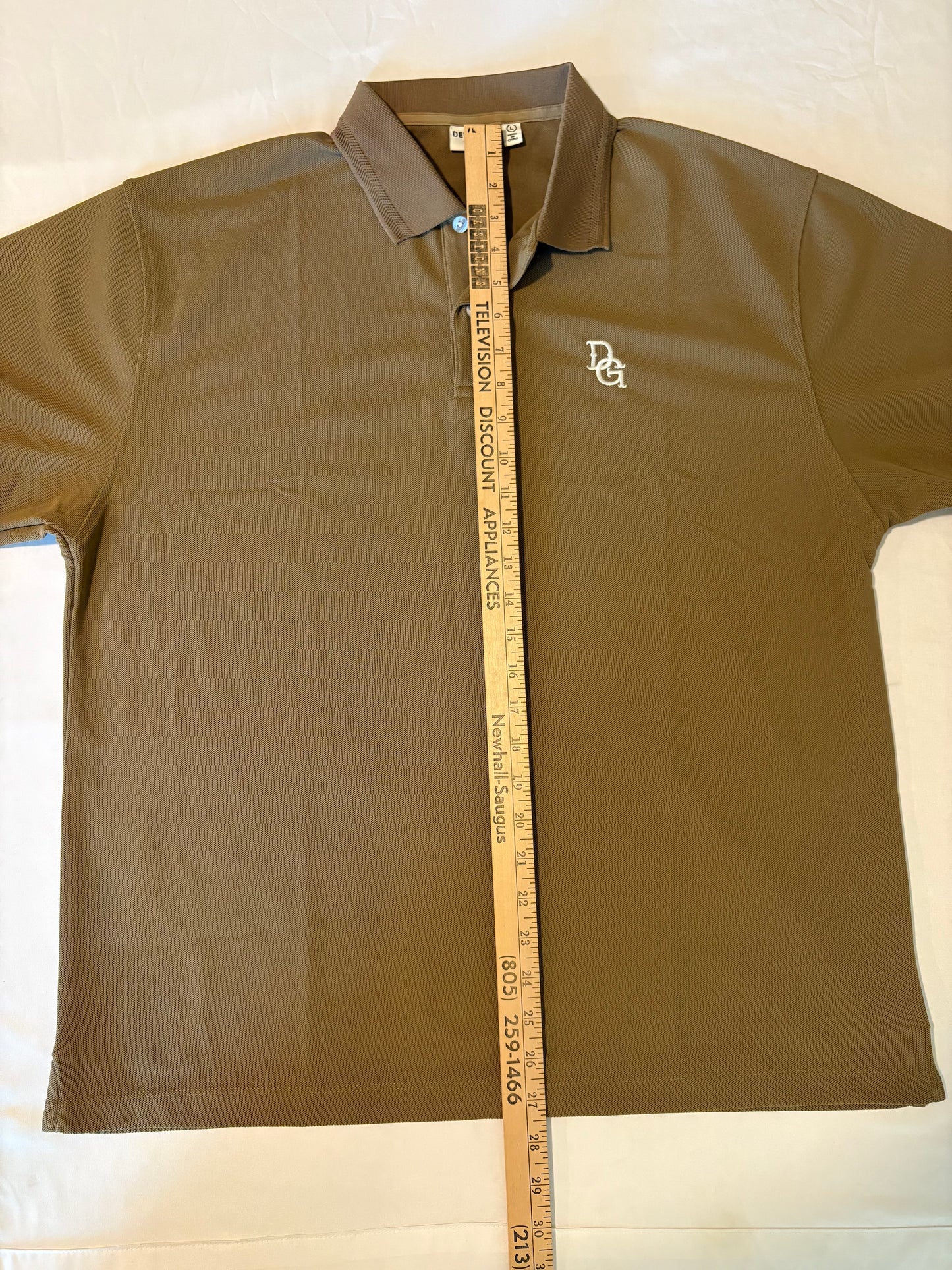 Devereux Golf Men's Polo Shirt L Brown Performance Stretch Moisture Wicking