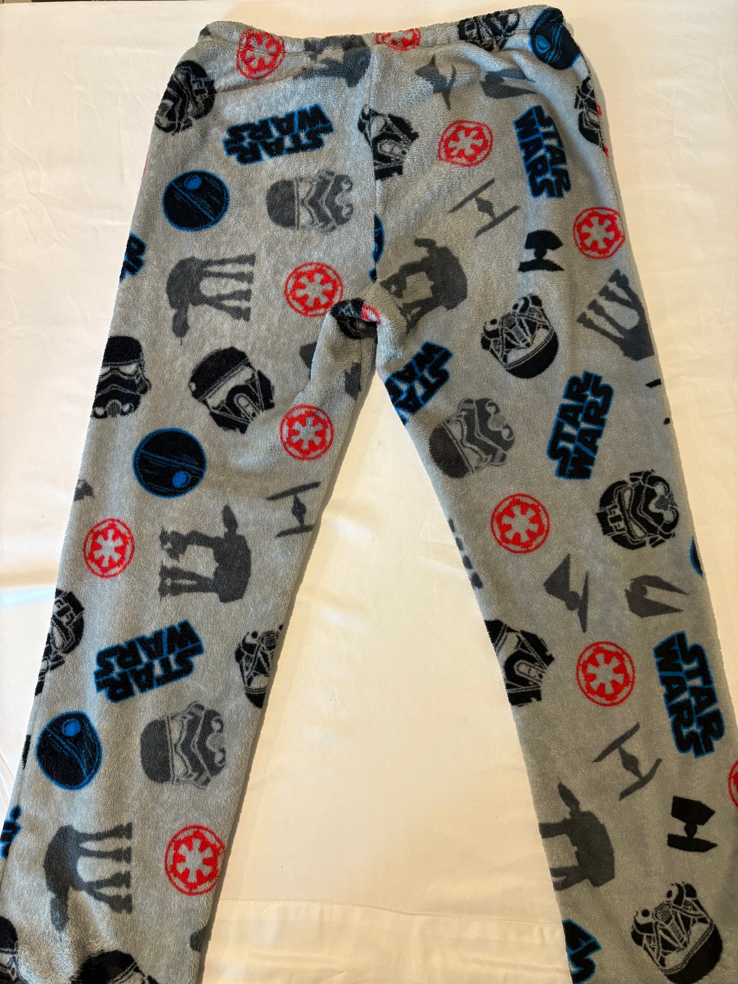 Star Wars Men’s Lounge Pants Size L Gray Fleece Pajamas Sith Trooper Ships