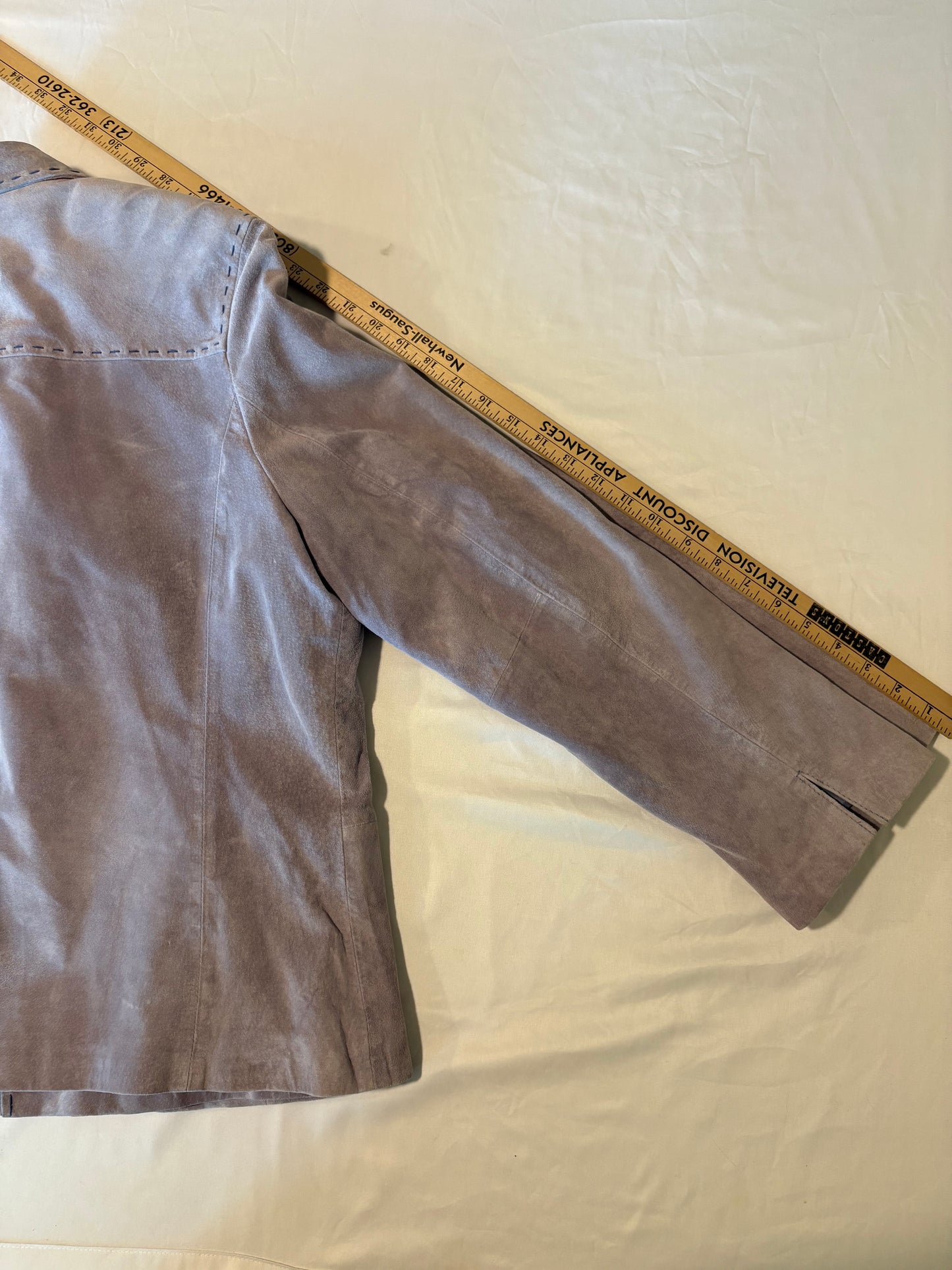 Bernardo Women's XL Genuine Leather Jacket Tan Suede Look Front Pockets