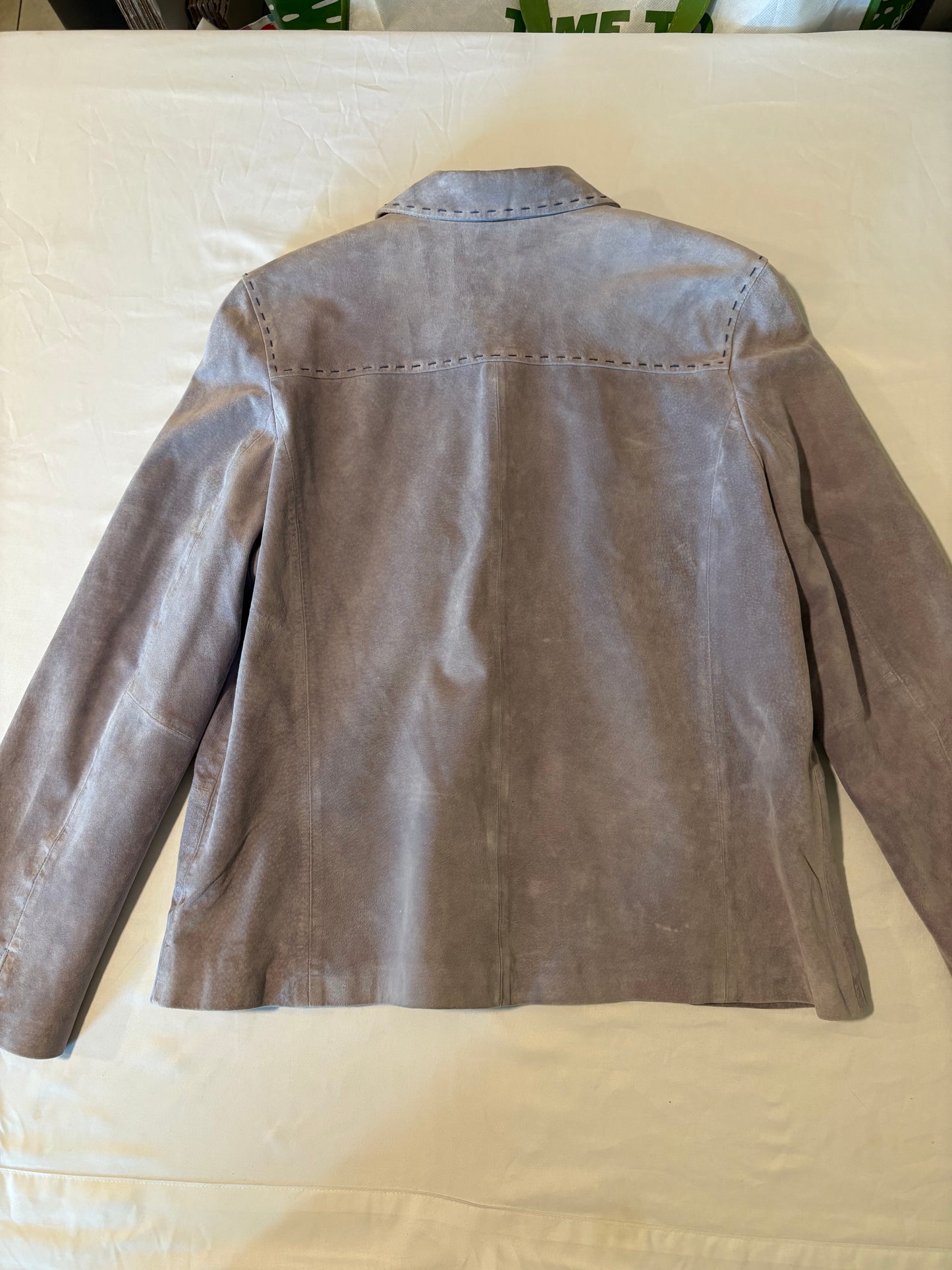 Bernardo Women's XL Genuine Leather Jacket Tan Suede Look Front Pockets