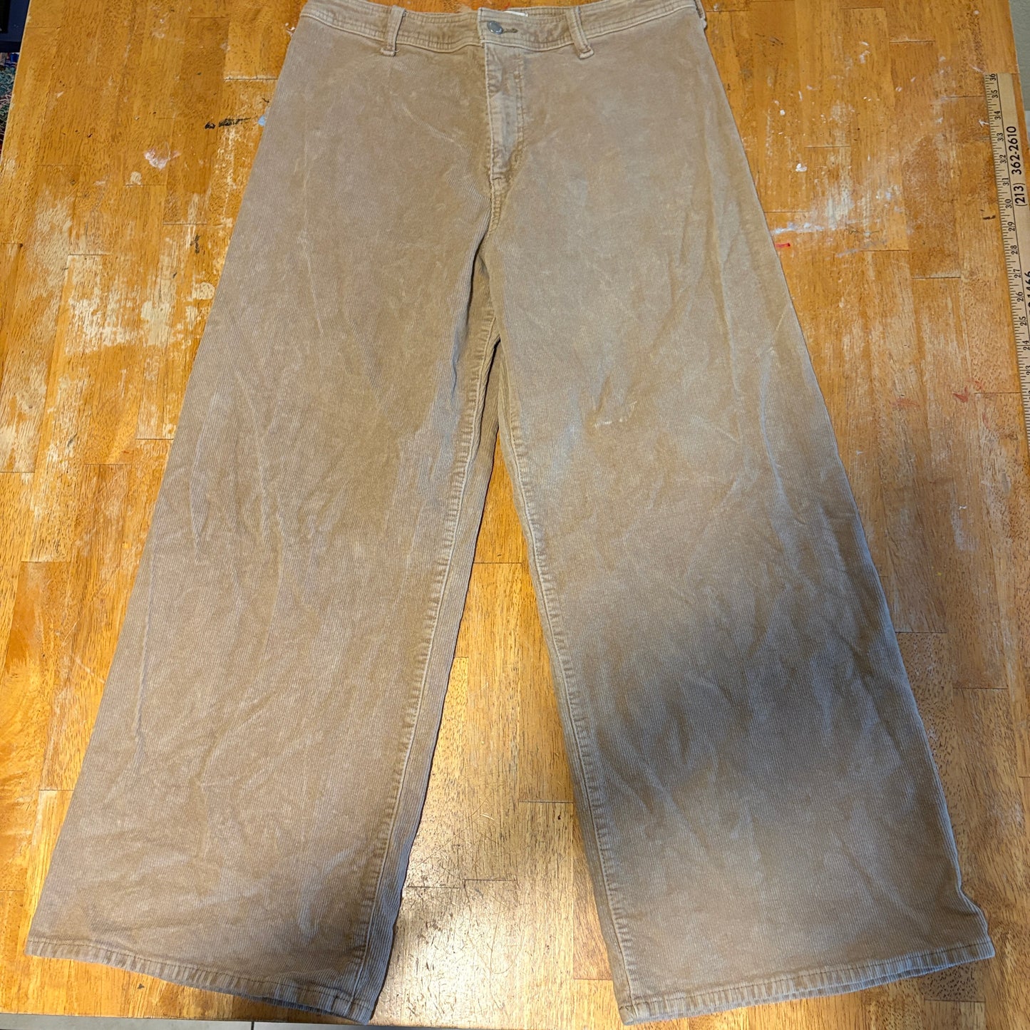 Corduroy Wide Leg Sailor Pants Universal Thread 12R Fits 32X27 Tan High Rise