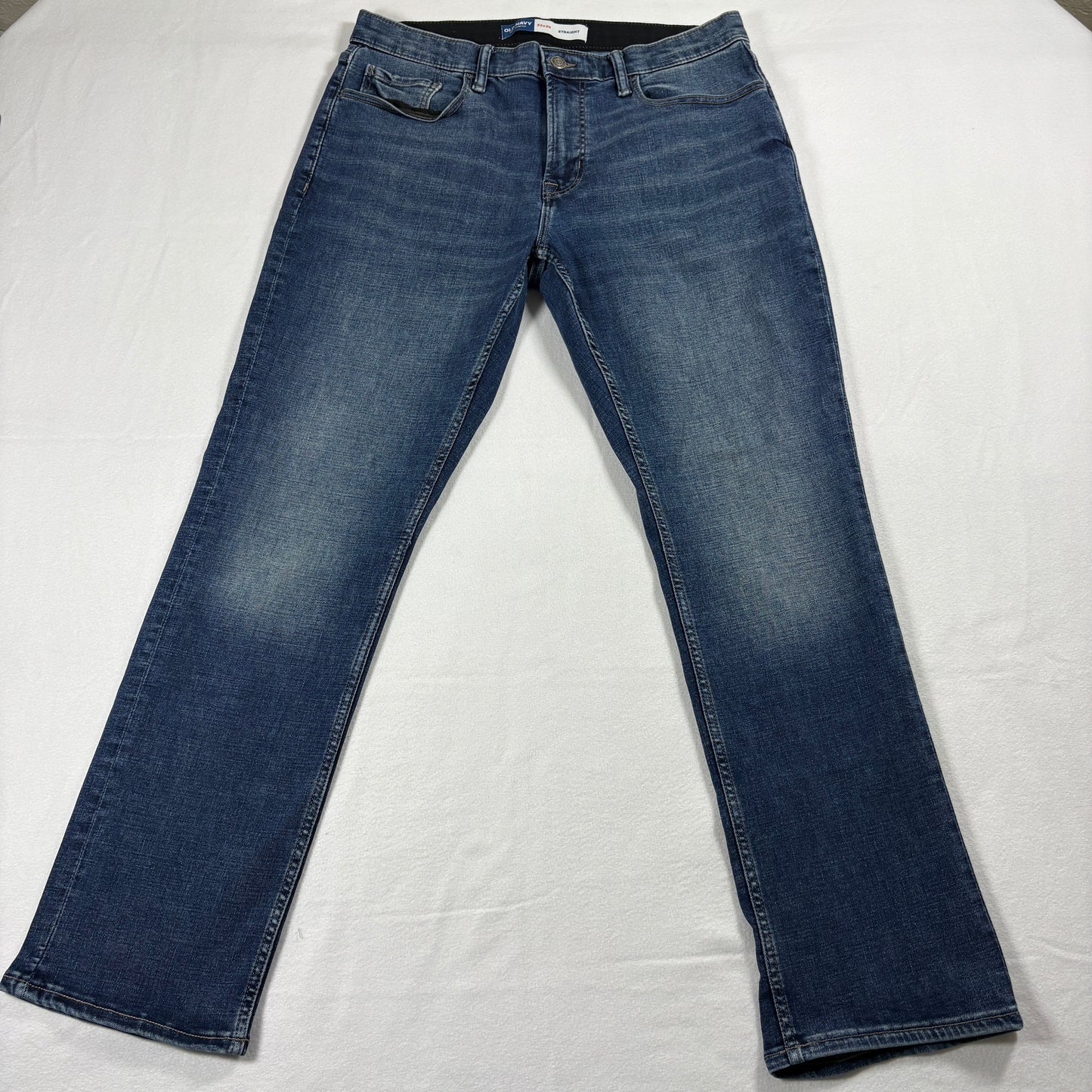 Mens Jeans 33x30 Medium Wash Straight Leg Stretch Vintage Y2K Casual Denim