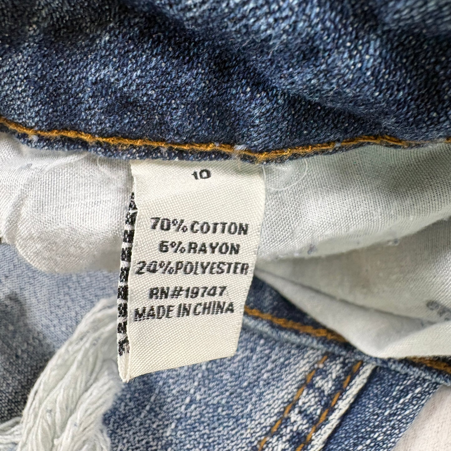 Refuge Womens Distressed Ripped Button Fly Jeans Size 10 Blue Y2K Grunge Denim