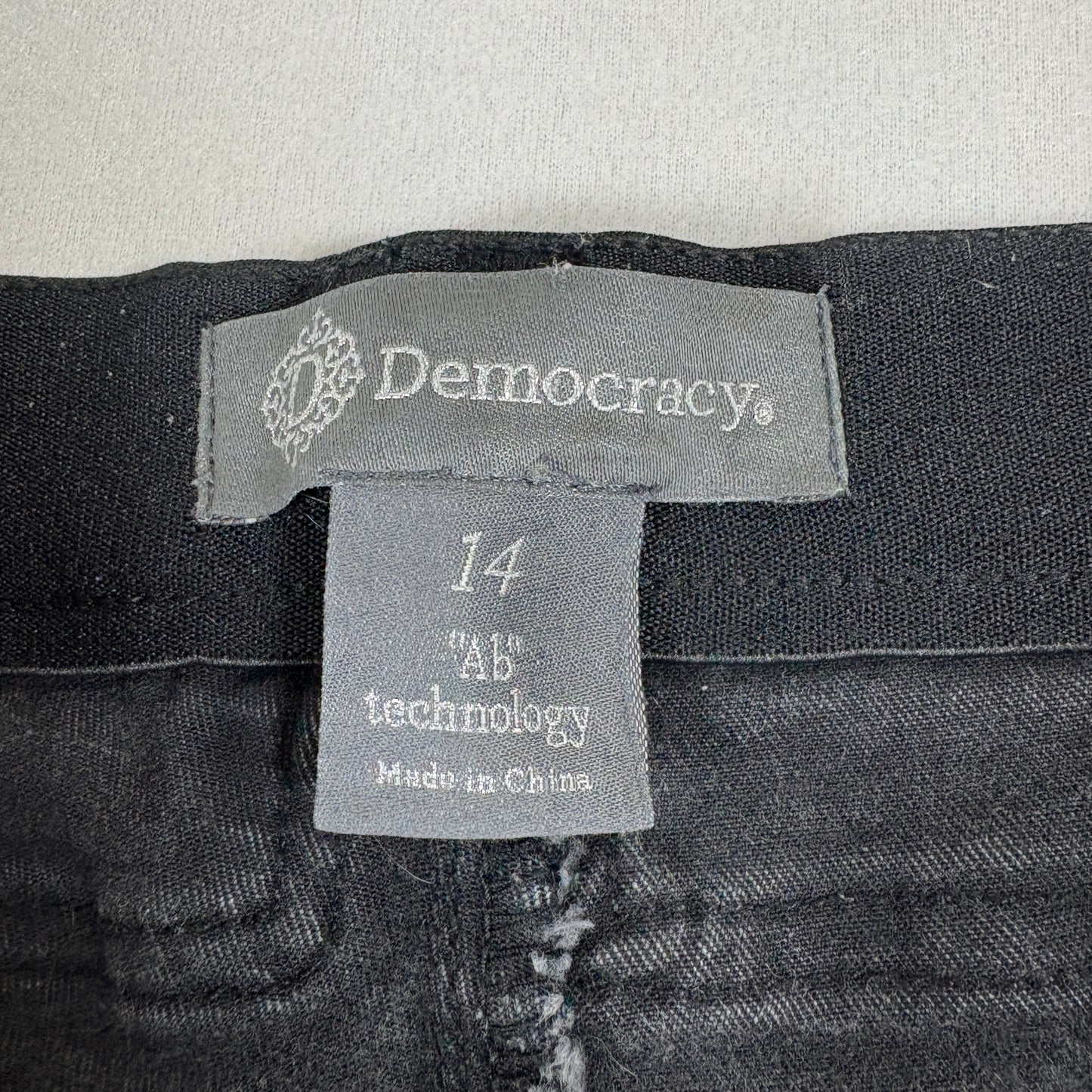 Democracy Womens Size 14 Black Jeans Ab Technology Stretch Denim Curvy Fit