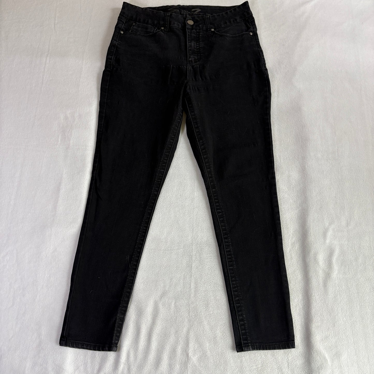 Skinny High Rise Jeans Tummyless Shaping Stretch Tag 12 Fits Like 32X28 Black