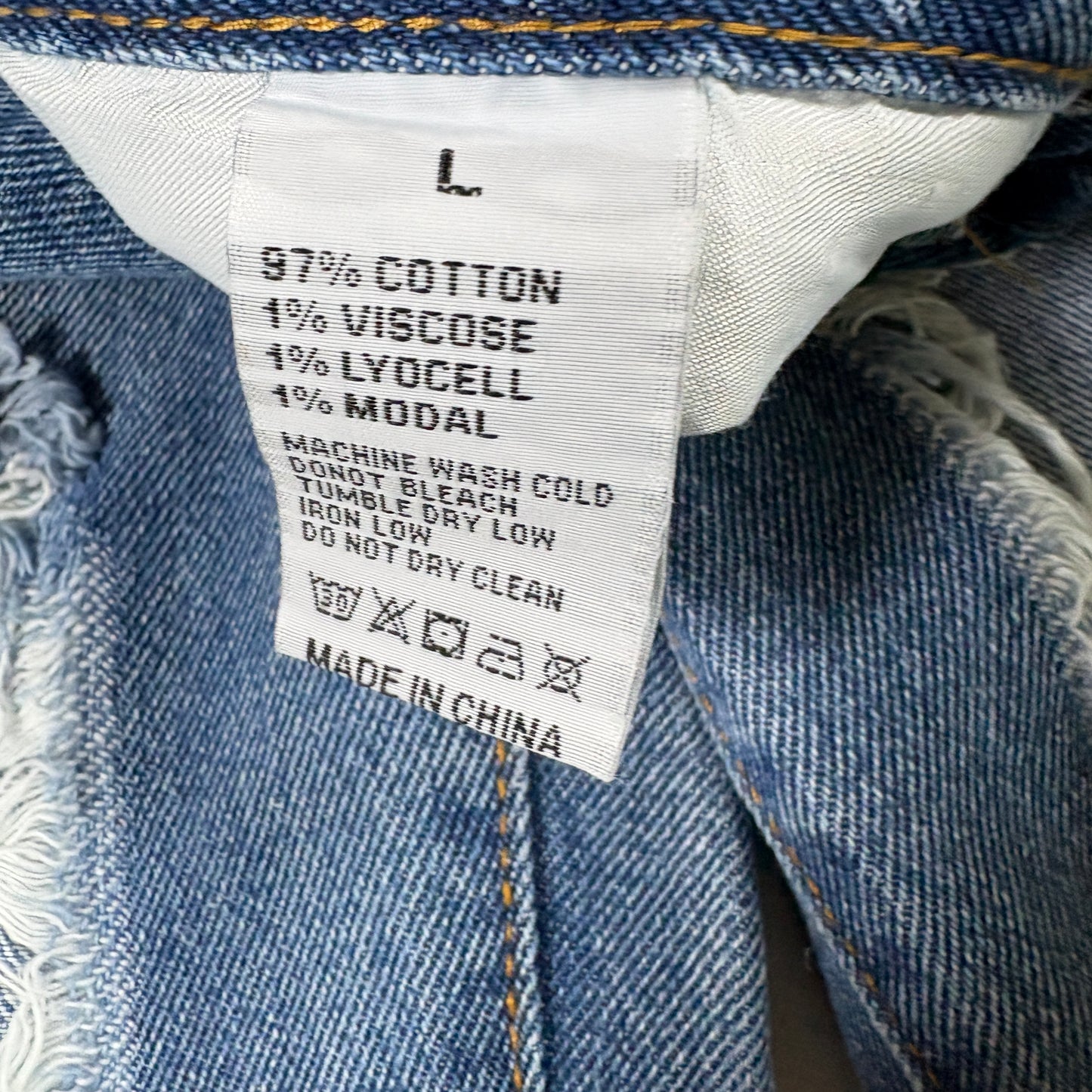 Womens Light Wash Distressed Baggy Y2K Grunge Ripped Jeans Size Large Vintage