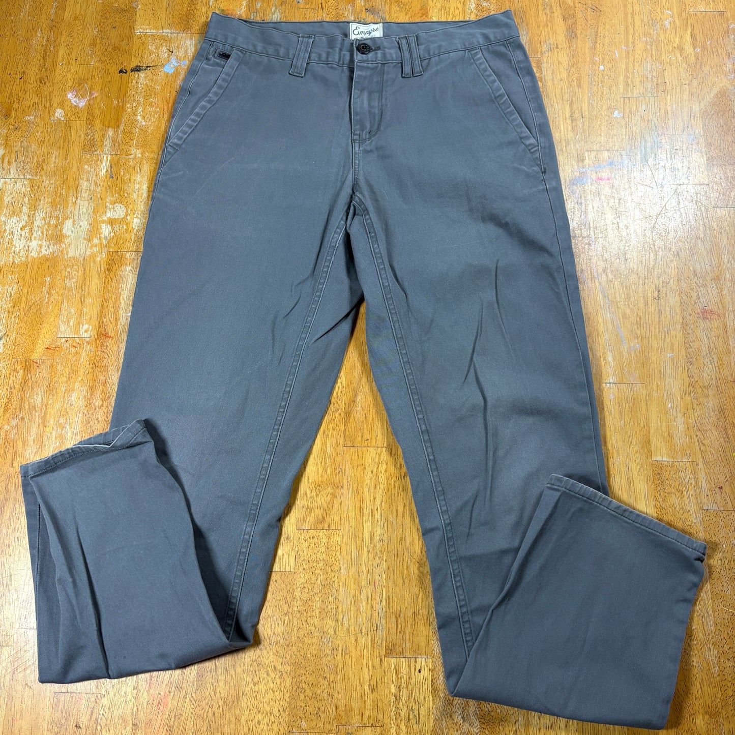 Empyre Chino Pants Mens Size 30 Gray Straight Leg Casual Skate Streetwear Fit
