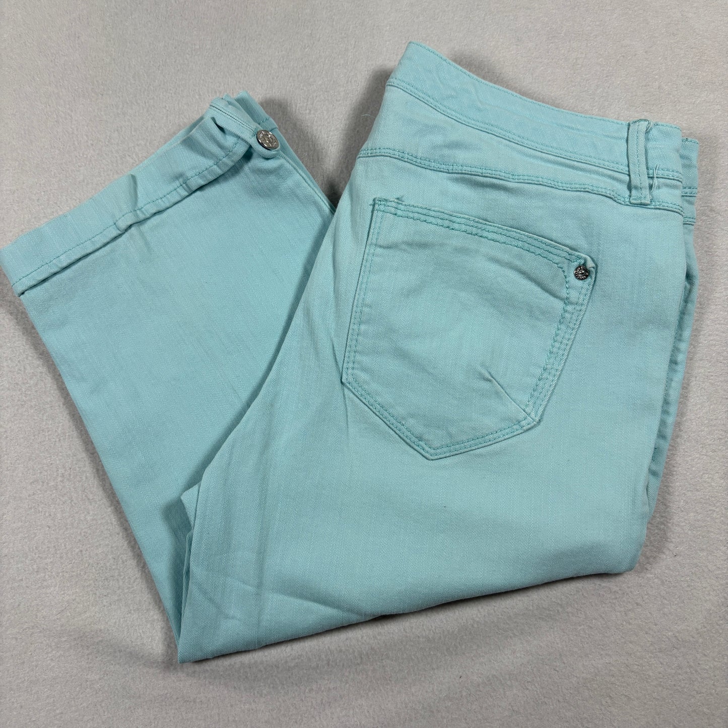 Gloria Vanderbilt Womens Size 6 Aqua Capri Jeans All Around Slimming Effect