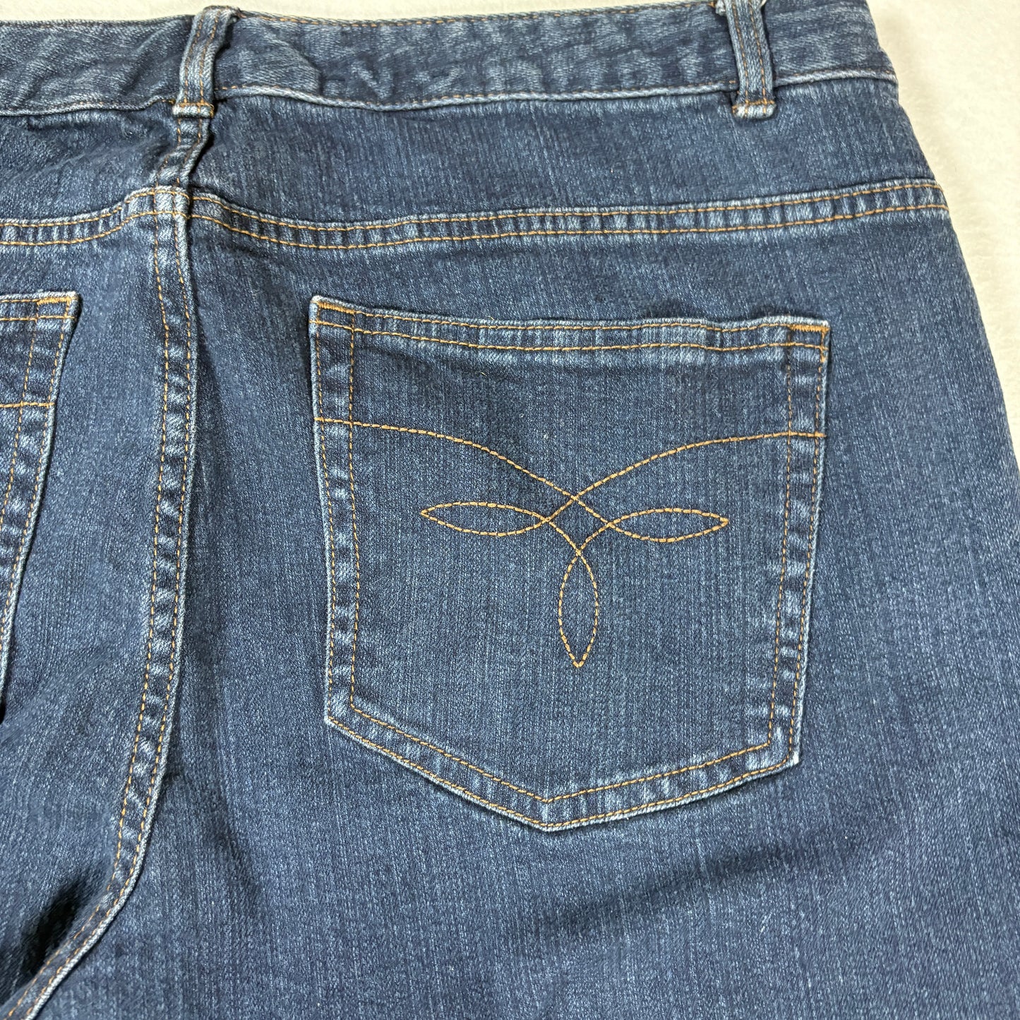 Chaps Womens Jeans Sz 14 Dark Blue Denim Straight Leg Stretch Y2K Vintage