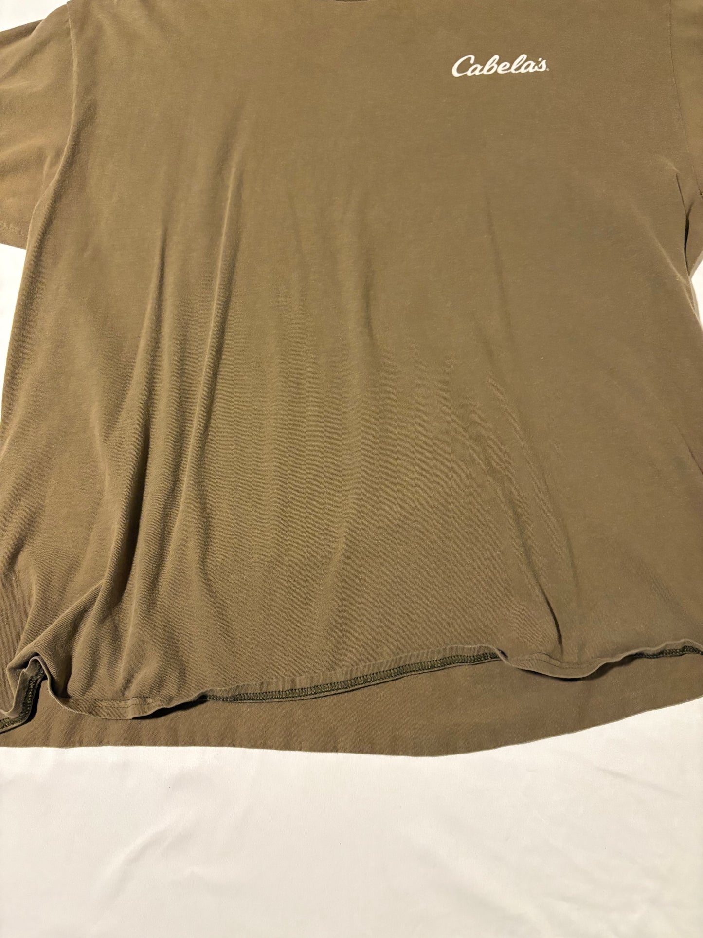Cabela’s Men’s Brown Logo T-Shirt 2XL Short Sleeve Outdoor Hunting Fishing Tee
