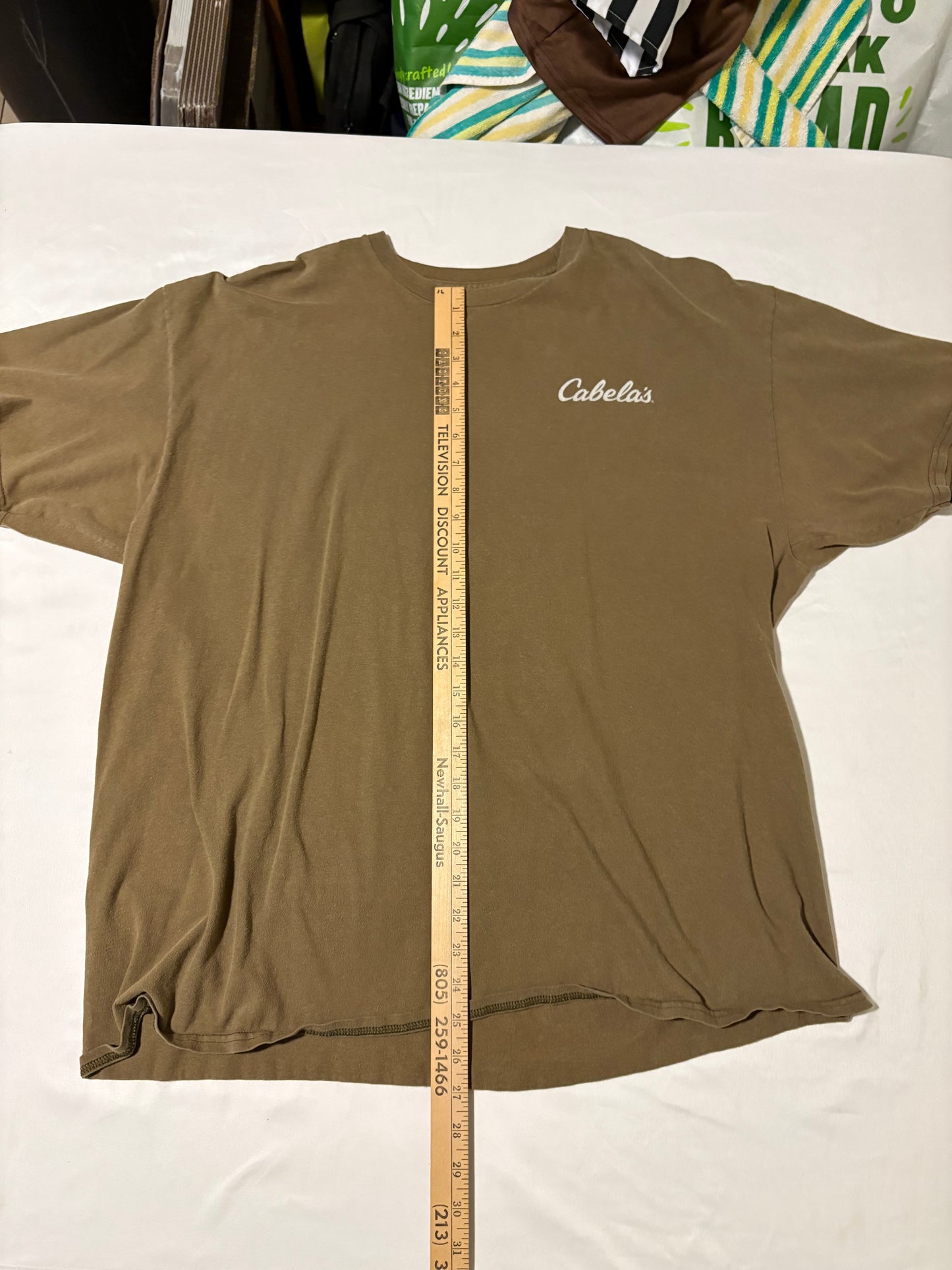 Cabela’s Men’s Brown Logo T-Shirt 2XL Short Sleeve Outdoor Hunting Fishing Tee