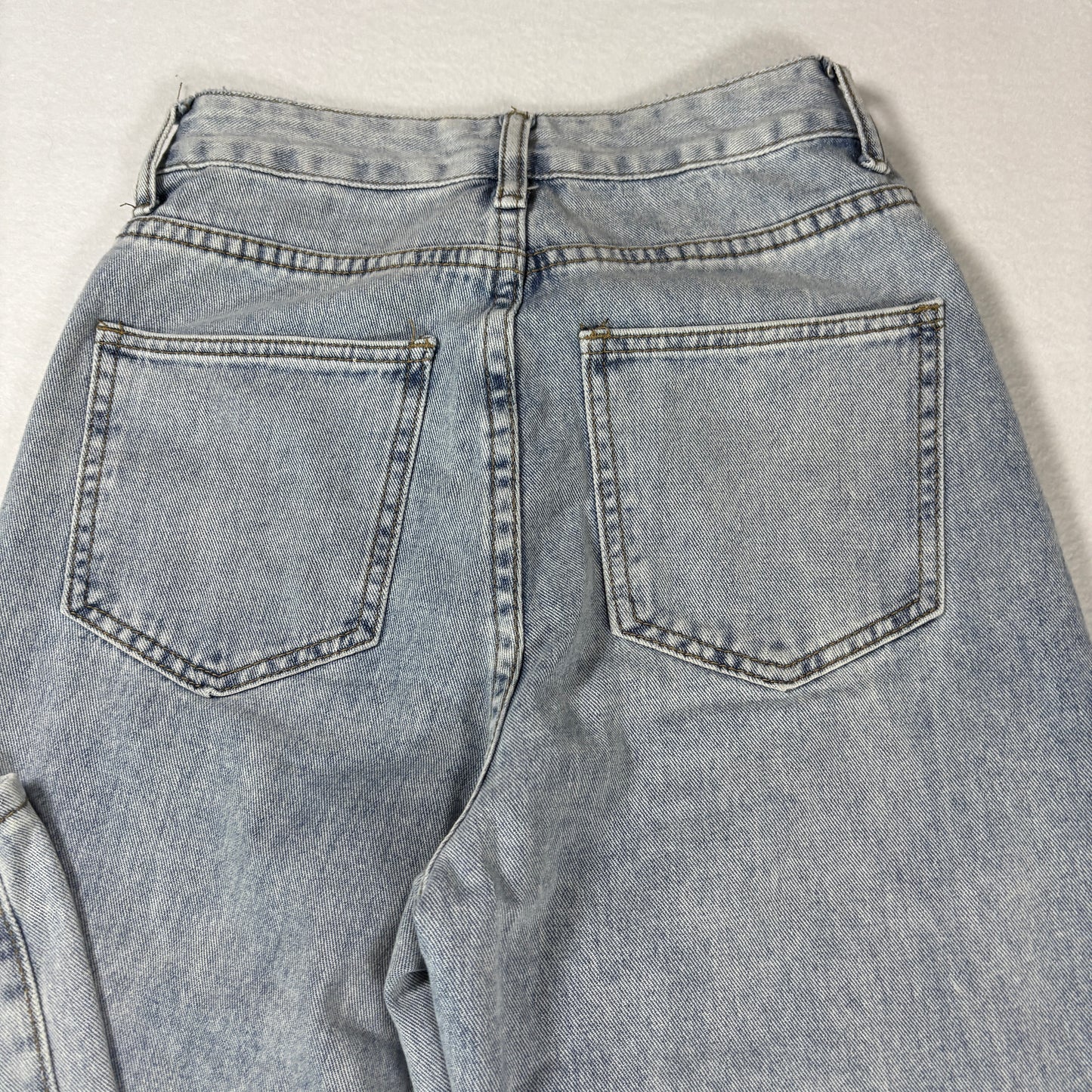 Shein Womens Jeans Sz XS 2 Light Wash High Rise Straight Baggy Y2K Vintage