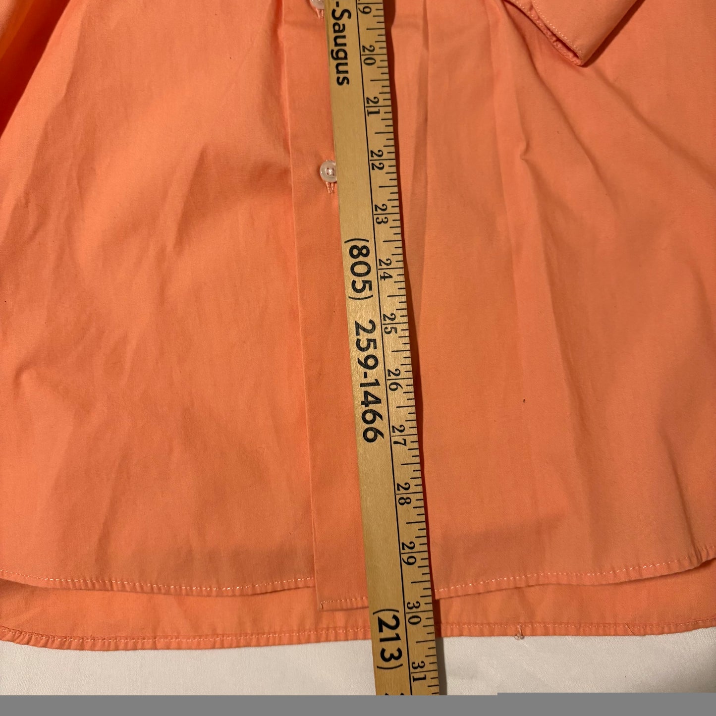 Bristol & Bull XL Orange Dress Shirt Long Sleeve Button Front Cotton Blend 17 1/2 34/35