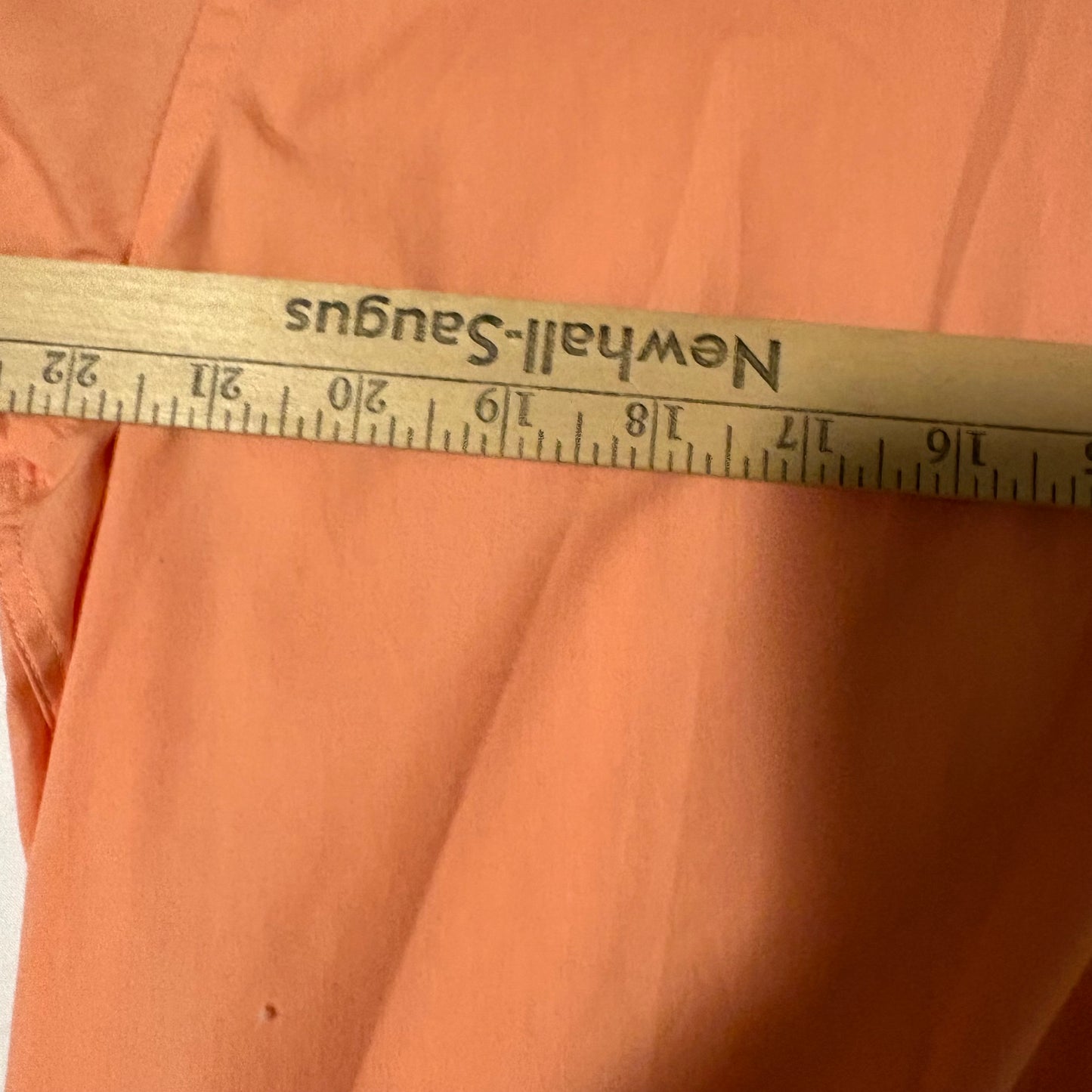 Bristol & Bull XL Orange Dress Shirt Long Sleeve Button Front Cotton Blend 17 1/2 34/35