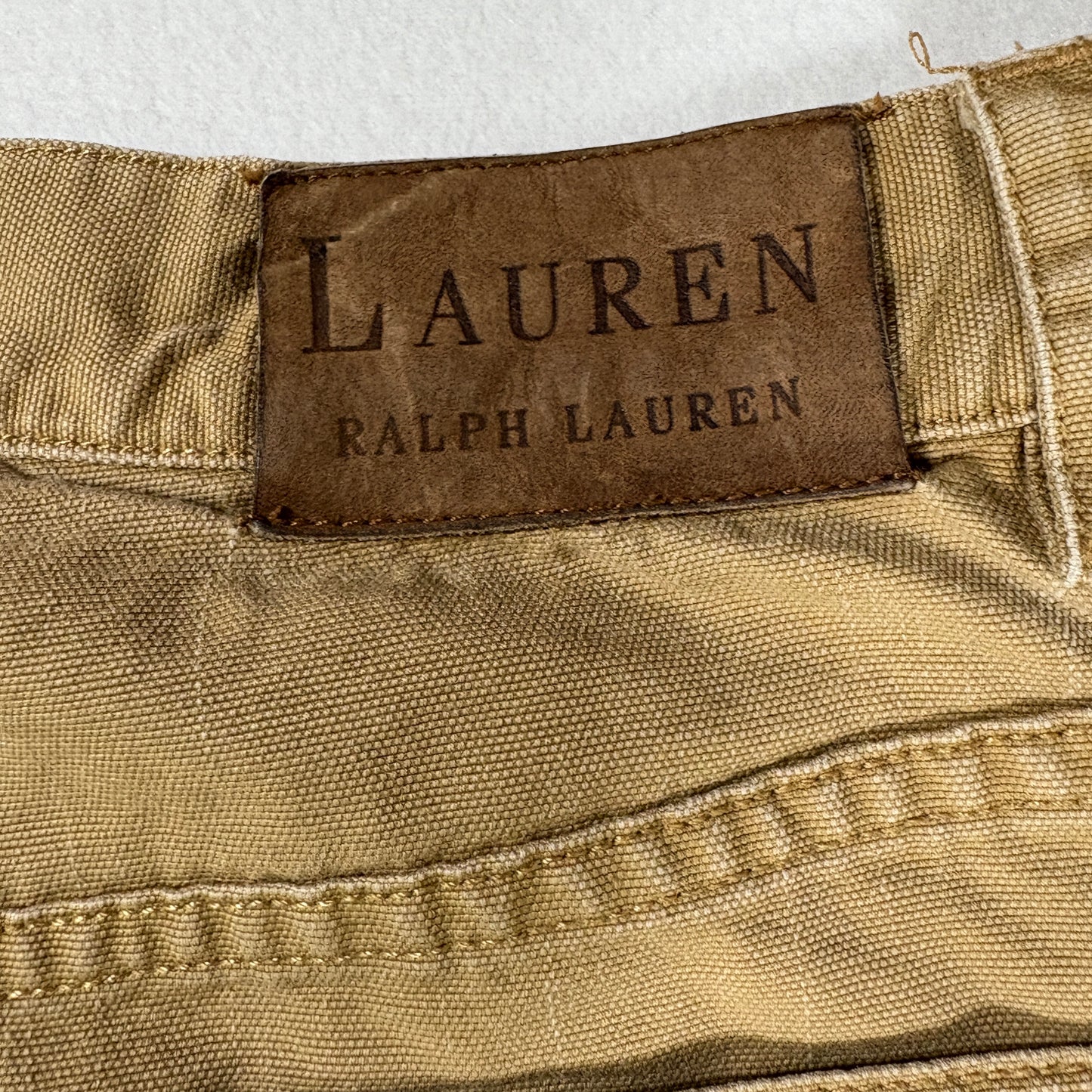 Lauren Ralph Lauren Womens Pants Sz 14 Khaki Brown Cotton Straight Classic