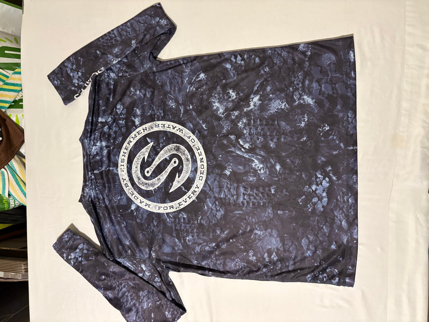 Scales Gear Men’s Long Sleeve Fishing Shirt Blue Camo Performance UPF Sun Protection XL