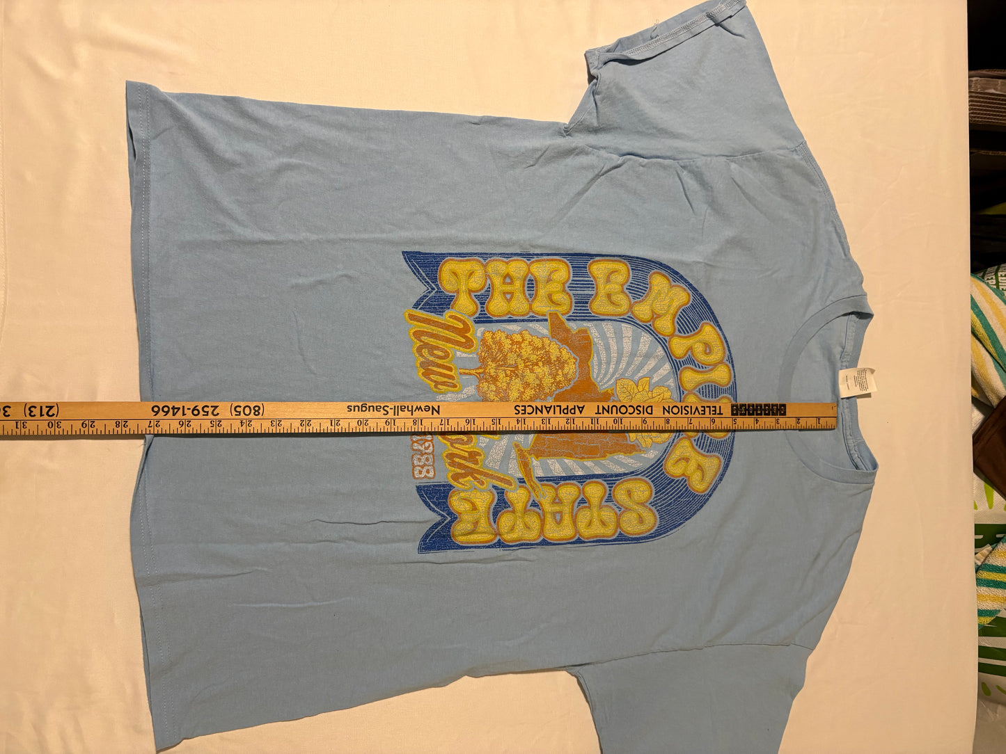 Hanes XL Blue Empire State New York 1788 Graphic T-Shirt Short Sleeve Cotton Blend
