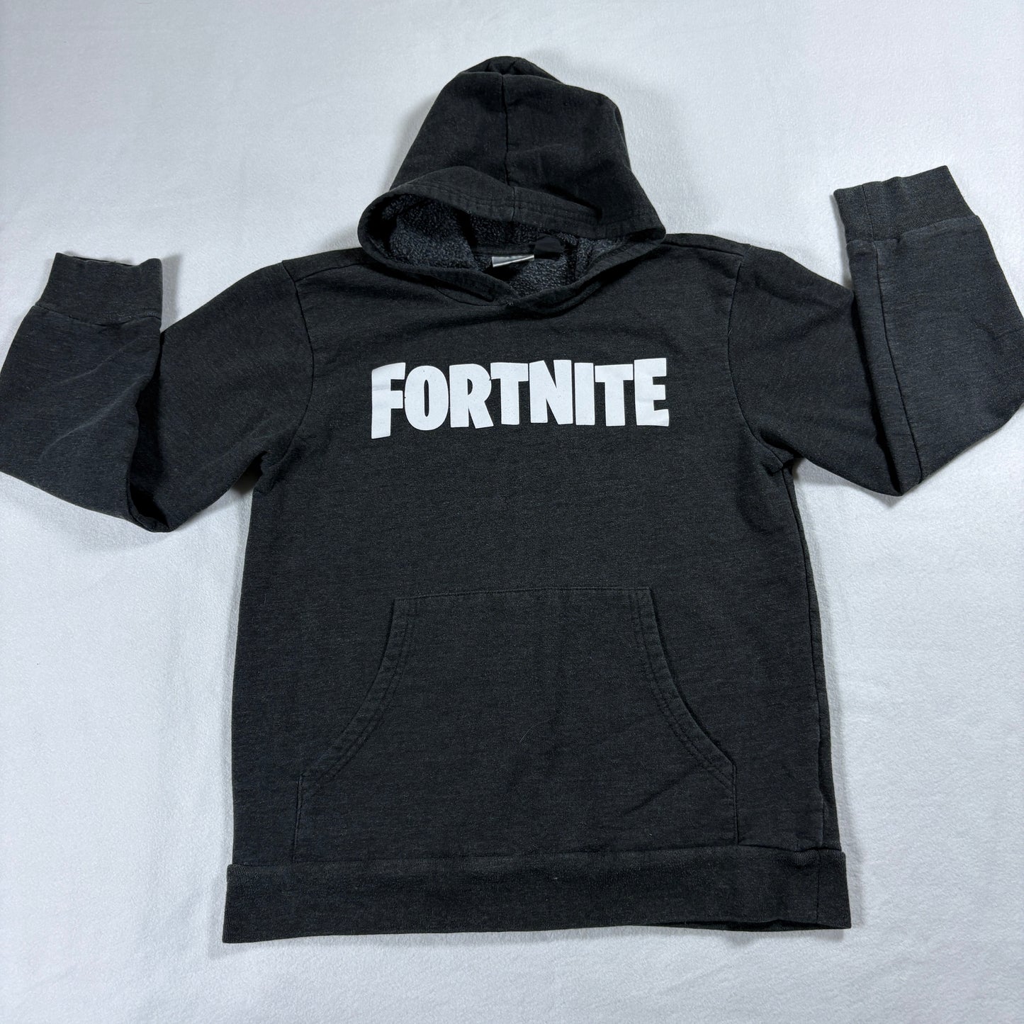 Fortnite Hoodie Youth Large Black Pullover Logo Sweatshirt Gaming Streetwear XX