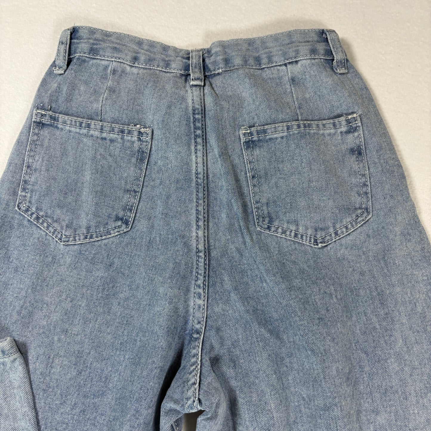 Womens Jeans Sz S Light Wash Denim High Rise Baggy Straight Y2K Vintage