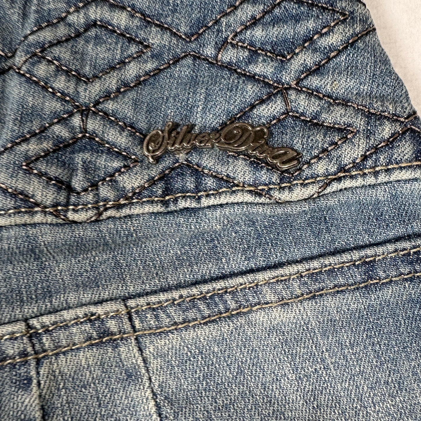 Silver Diva Womens Jeans Size 7 Blue Denim Y2K Vintage Bootcut 90s Low Rise Bling