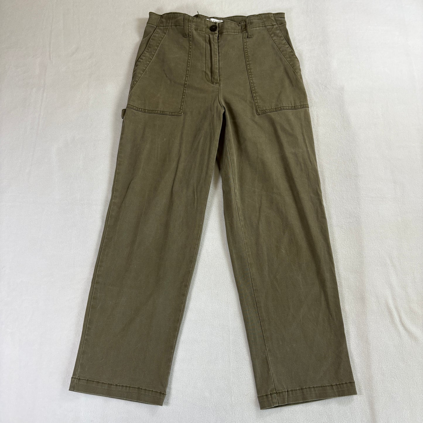Maison D’Amelie Paris Wide Leg Pants Olive Utility High Rise Womens M