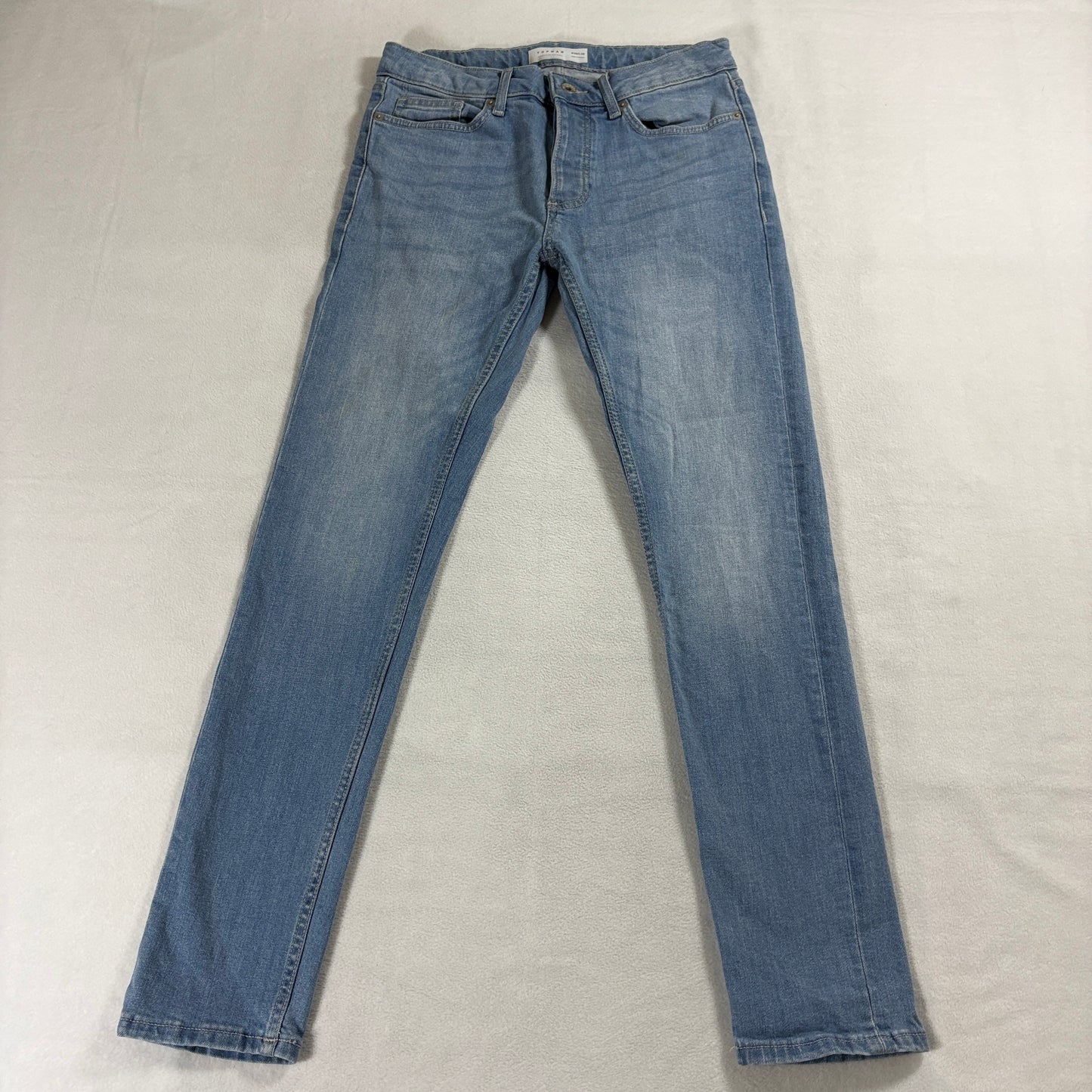 Skinny Stretch Jeans Topman W30 L32 Fits Like 30X30 Slim Blue Denim Low Rise