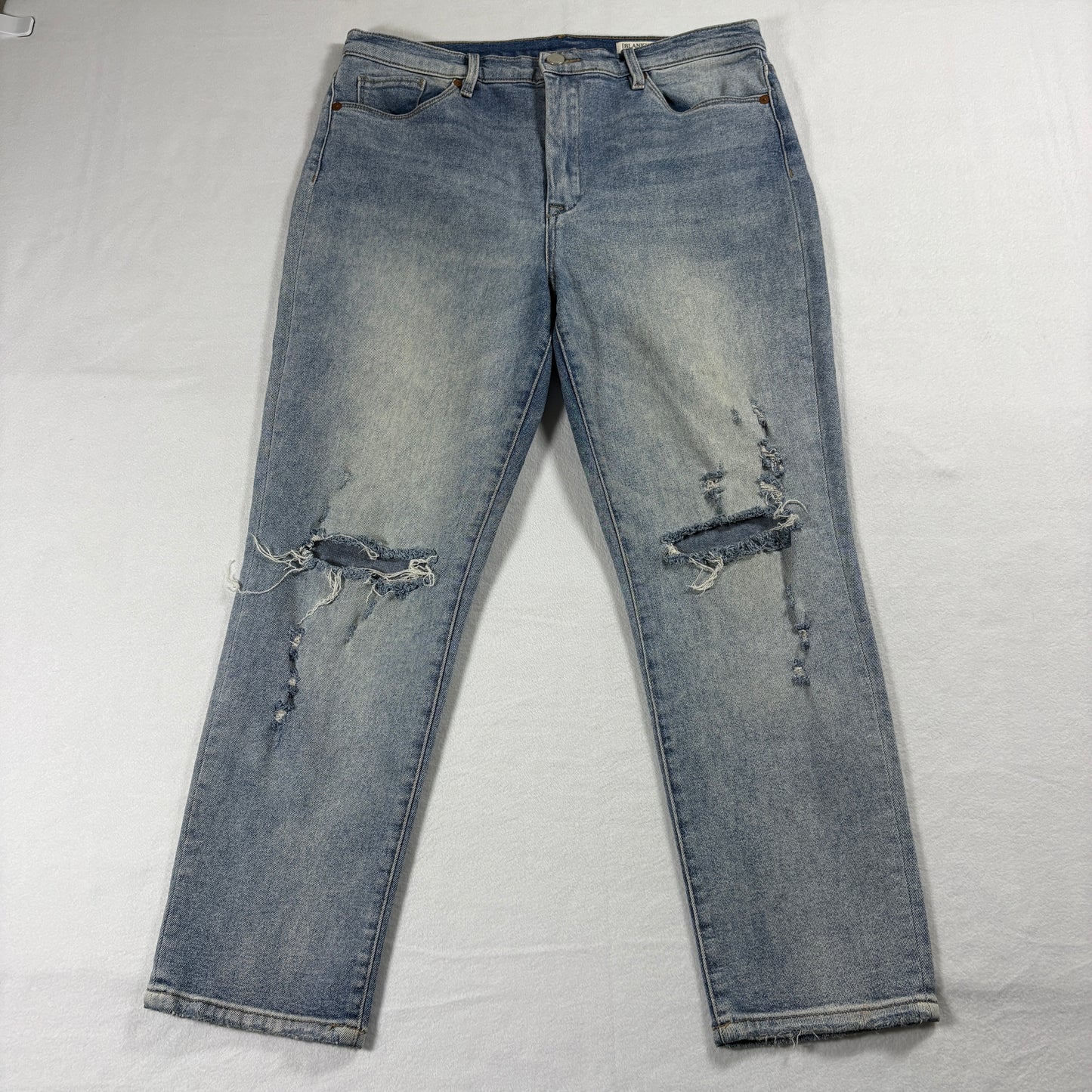 Blank NYC Jeans Womens 31 Distressed Vintage Y2K Grunge Straight Denim Light Raw