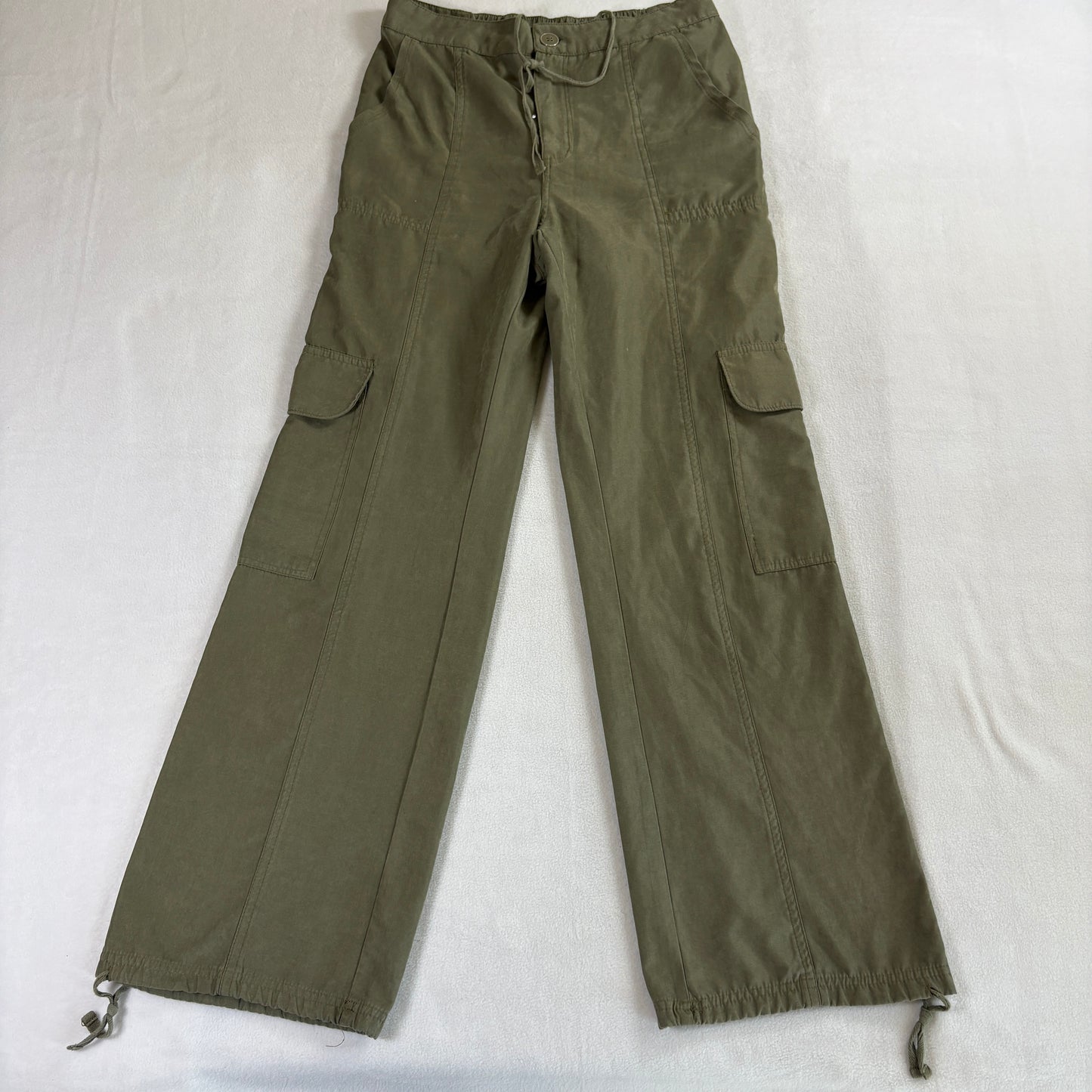 Wild Fable Olive Cargo Pants 28x29 Wide Leg Y2K Utility Streetwear XS