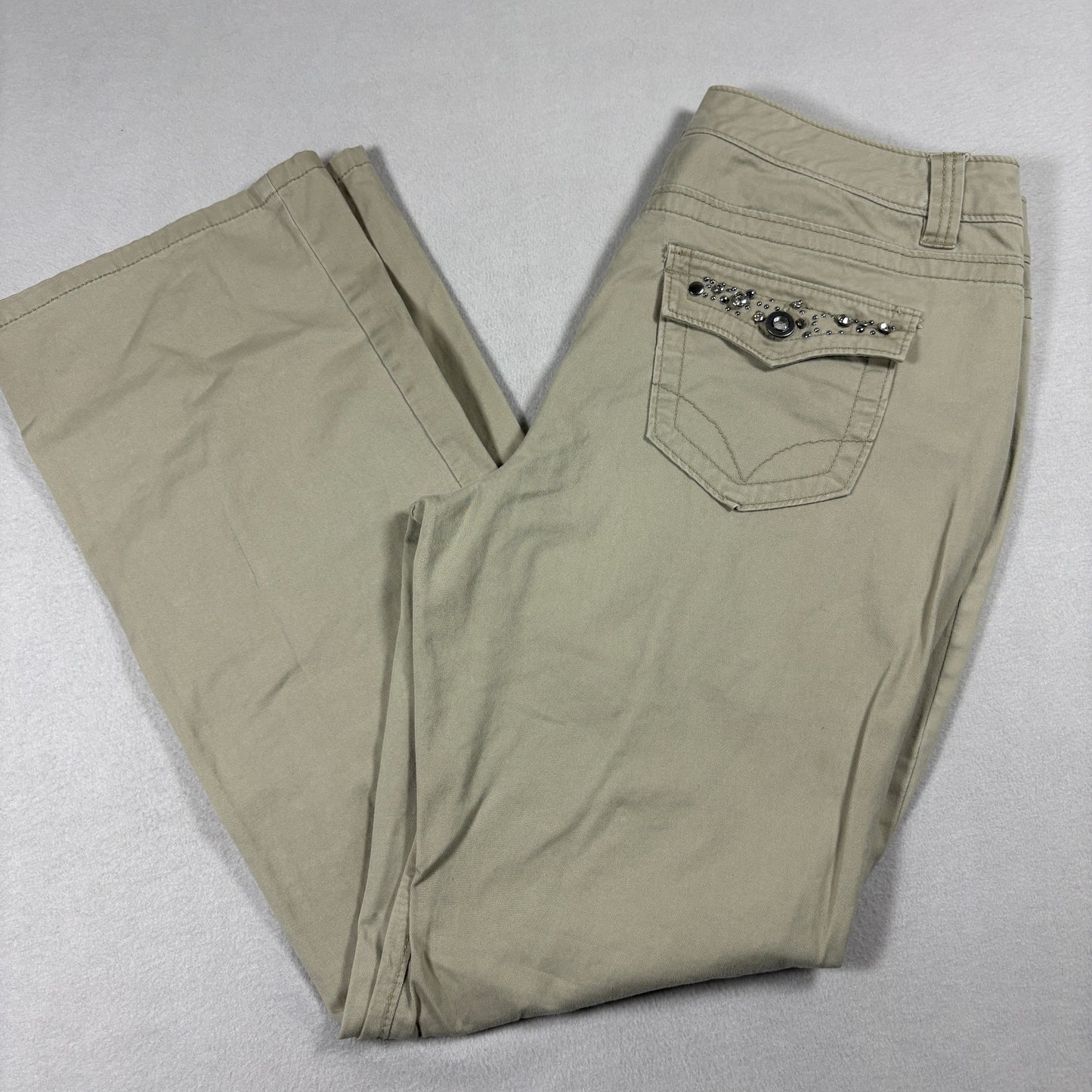 Intro Womens Beige Stretch Bootcut Chino Pants Size 10 Casual Y2K Minimalist