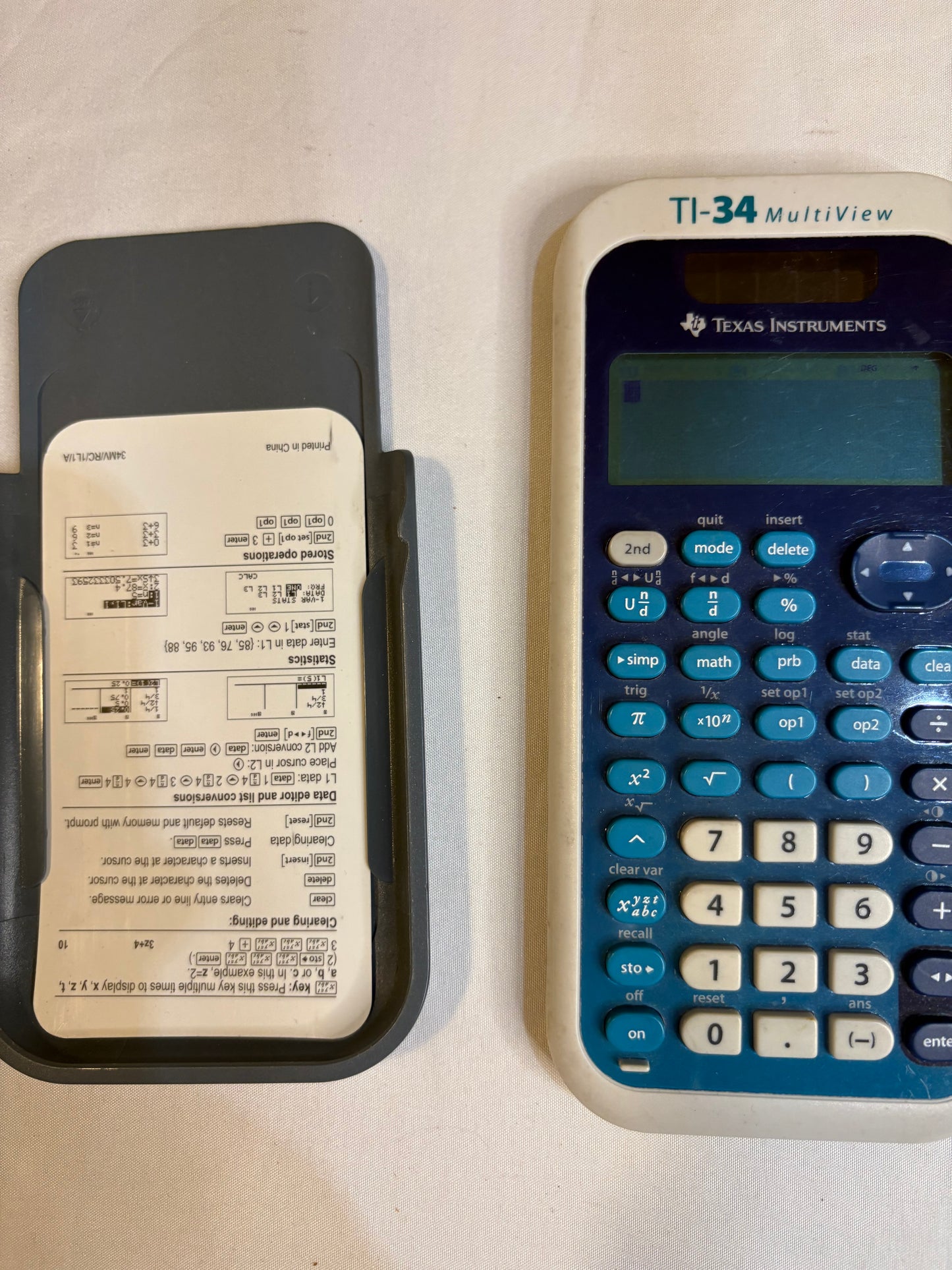 Texas Instruments TI-34 MultiView Scientific Calculator with Cover – Works