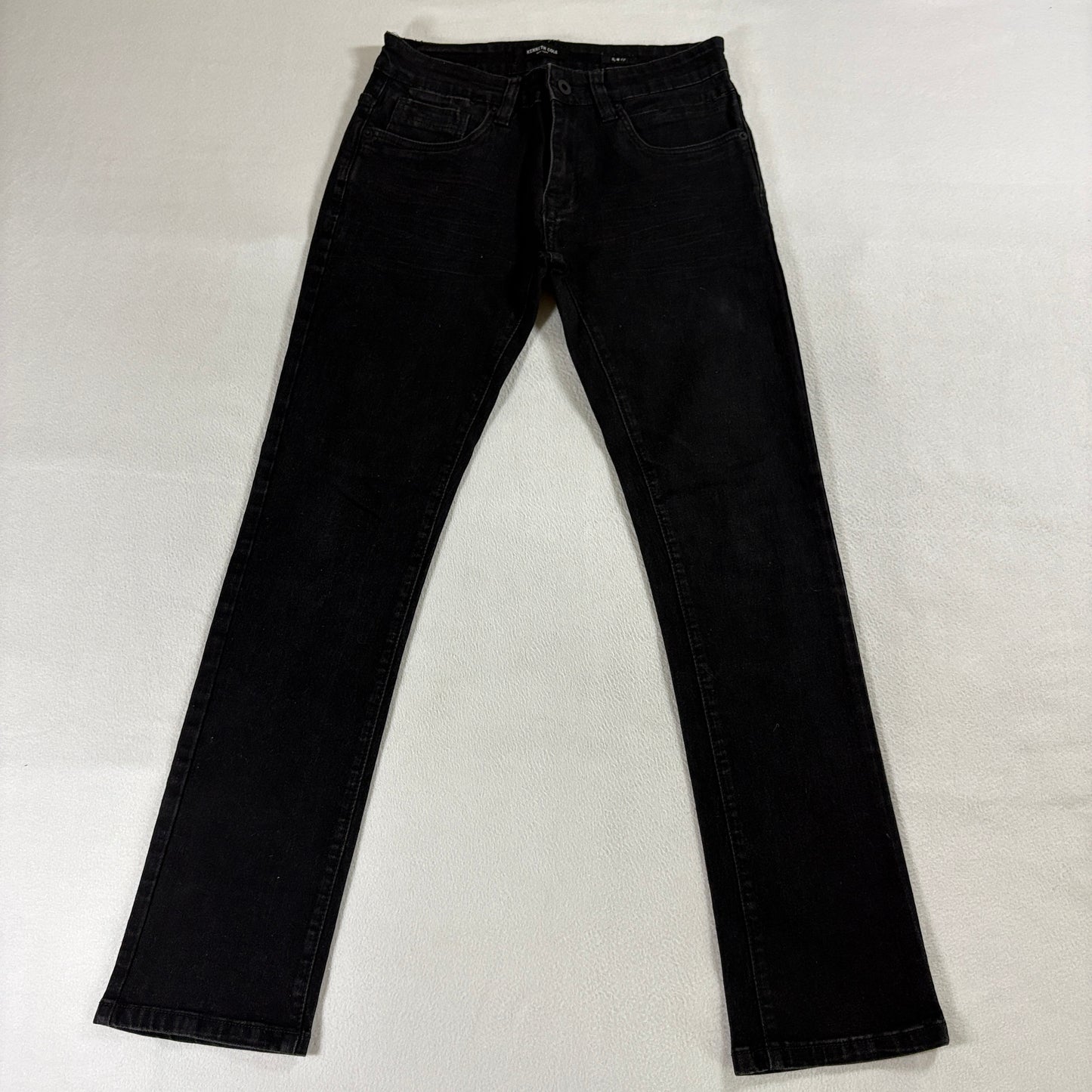 Kenneth Cole Slim Fit Jeans Black 28x30 Fits Like 28X29 Stretch Dark Wash Denim
