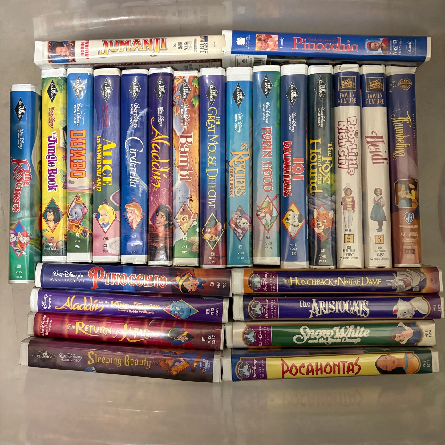 Disney Black Diamond VHS Lot 25 Classics Vintage 90s Rare Bundle Tested