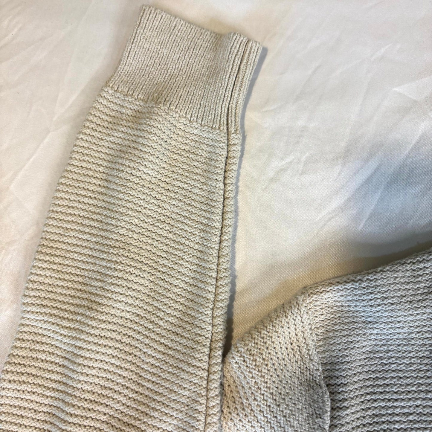 Banana Republic Men’s Linen Blend Sweater Size L Beige Crewneck Pullover Knit