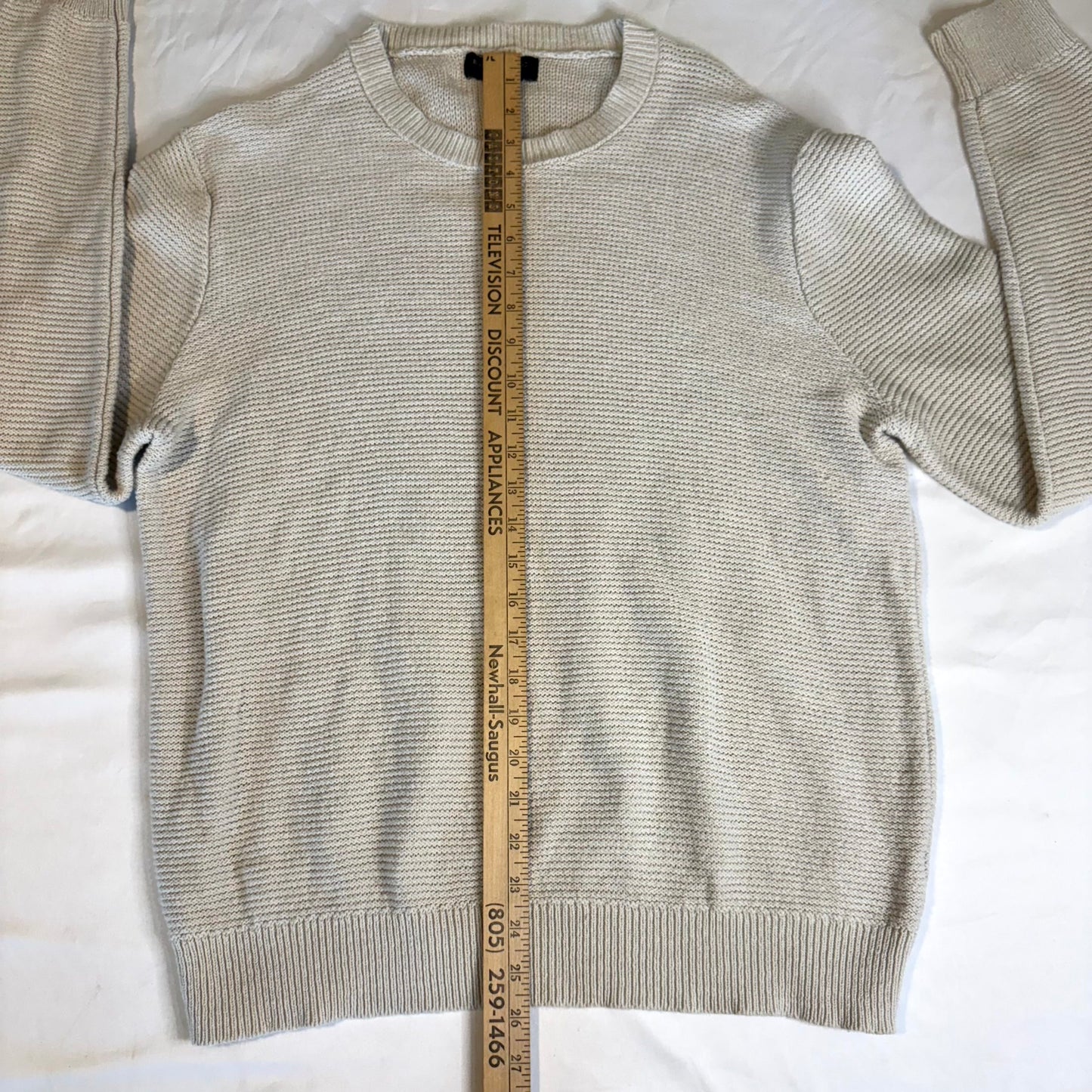 Banana Republic Men’s Linen Blend Sweater Size L Beige Crewneck Pullover Knit