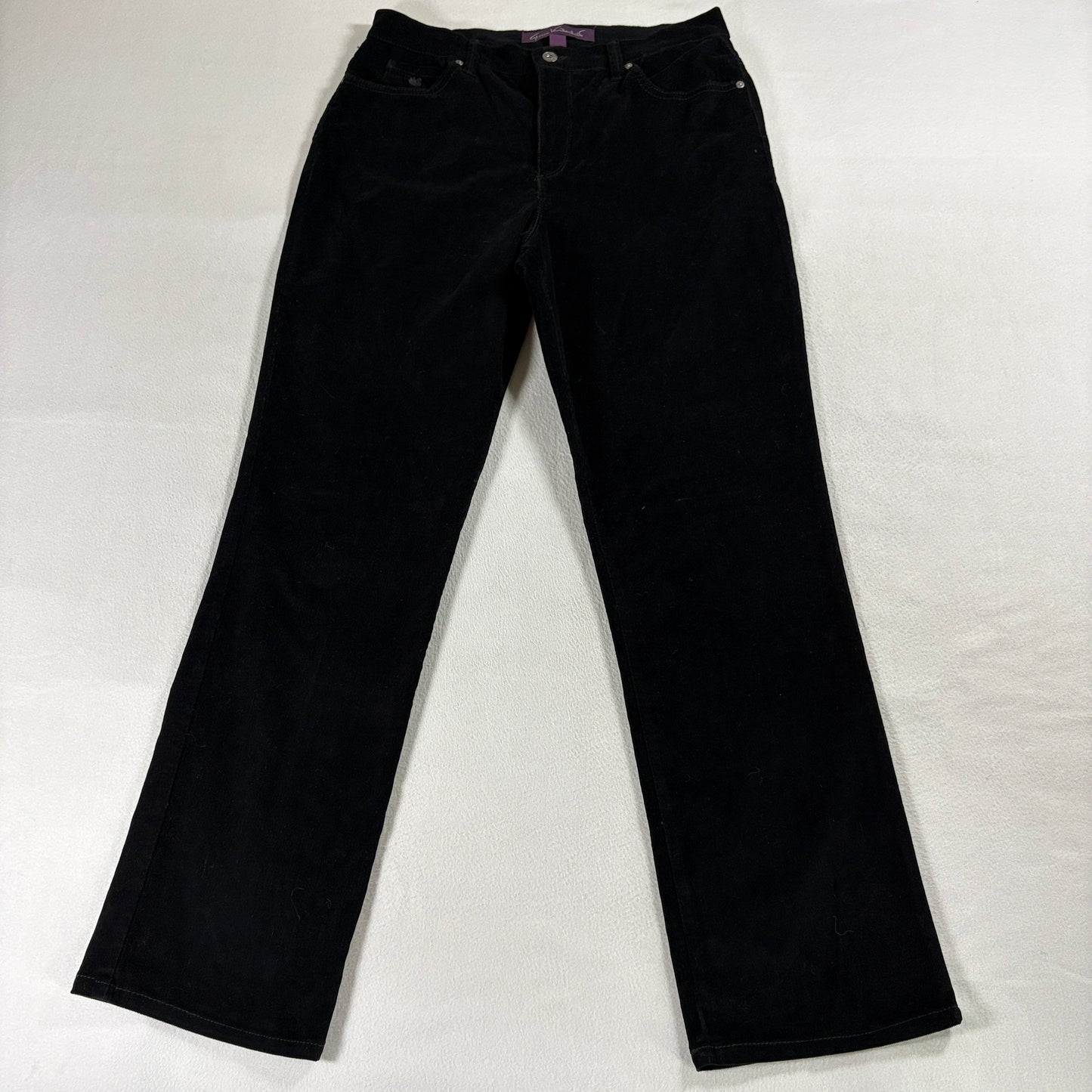 Corduroy Straight Leg Pants Black Gloria Vanderbilt Size 12 Fits Like 32X31