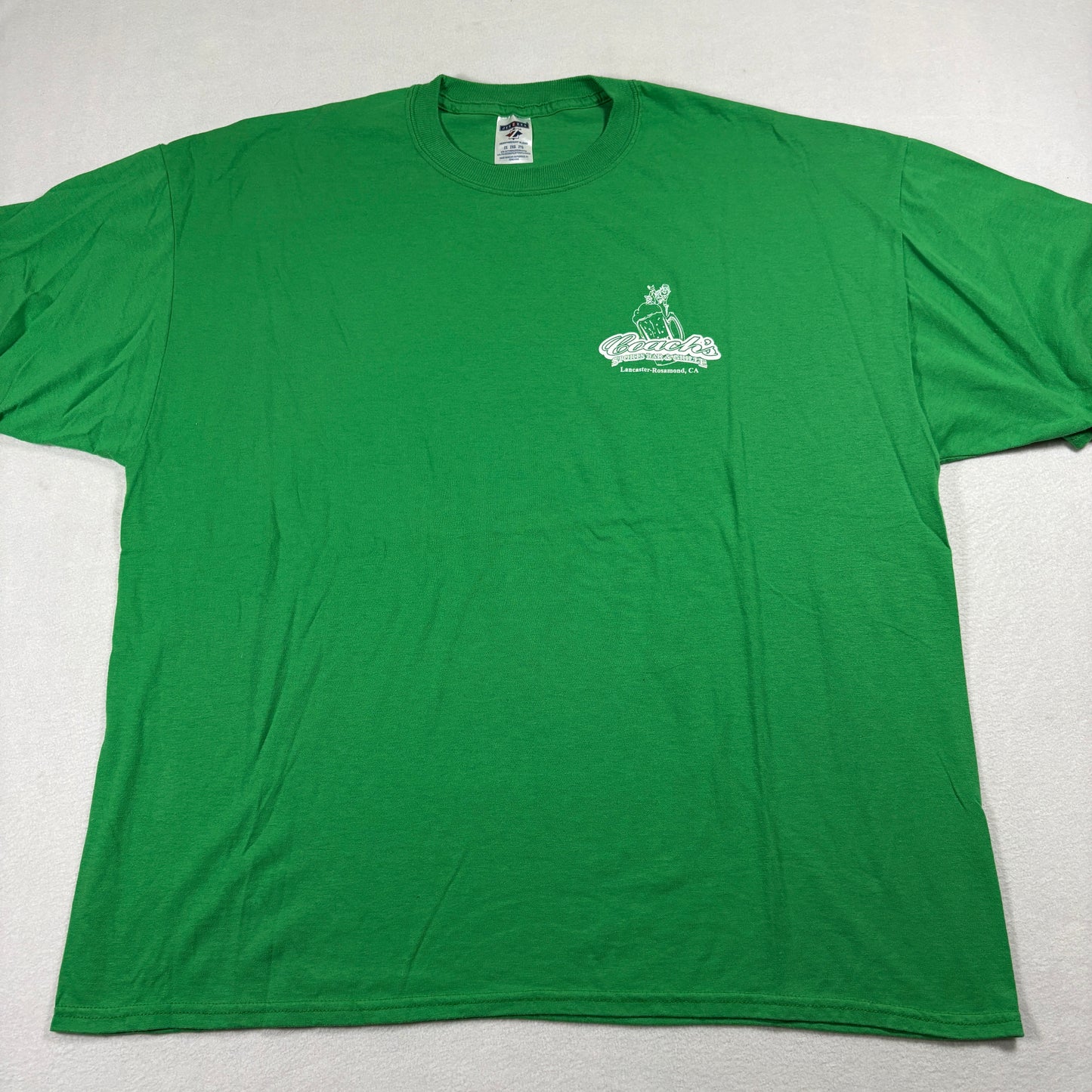 Mens 2X Tshirt Coach’s Sports Bar Grille Green Graphic T Shirt Vintage Irish