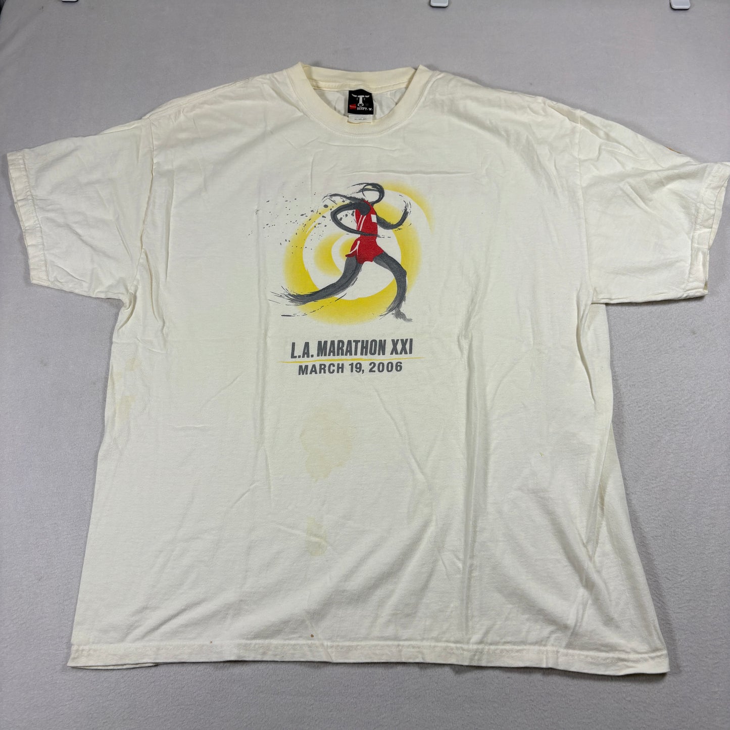 Mens XL LA Marathon Tshirt 2006 Honda Graphic T Shirt Vintage Runner