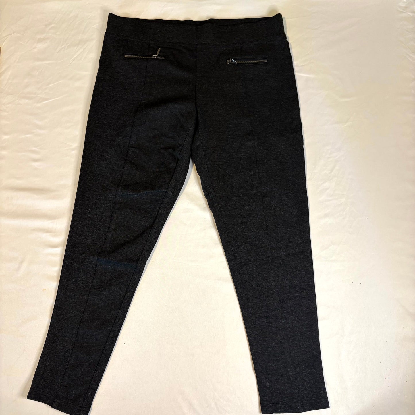 Willow & Clay Women’s Pants Size L Black Slim Fit Stretch Ankle Zip Pocket Leggings