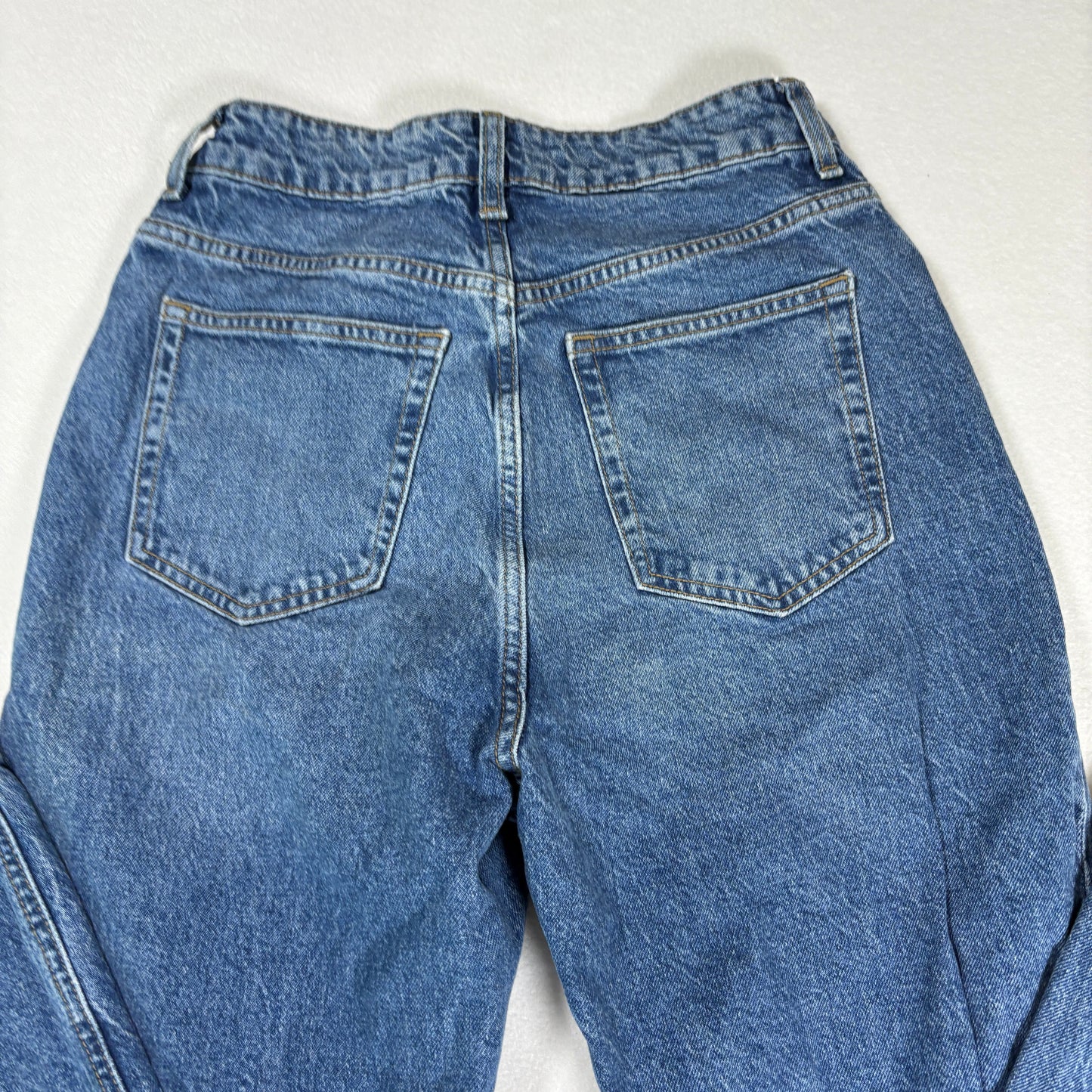 H&M Womens Jeans Size 6 High Rise Straight Leg Blue Denim Vintage 90s Y2K Grunge