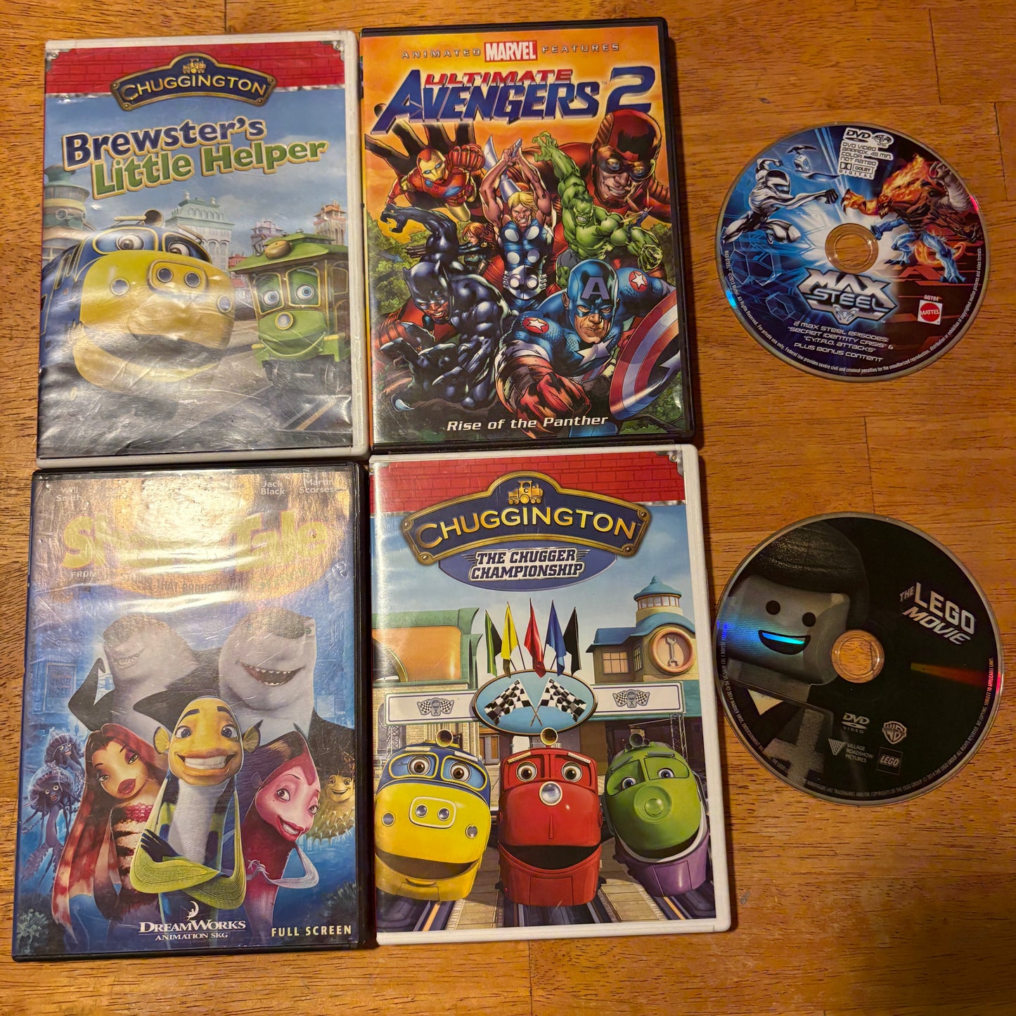 DVD Movie Lot Kids Family Ultimate Avengers Chuggington Lego Movie Shark Tale!!!