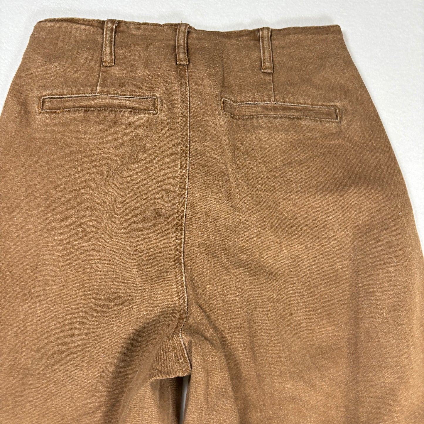 Womens Brown High Rise Jeans Size 8 Y2K 90s Button Fly Straight Denim Stretch