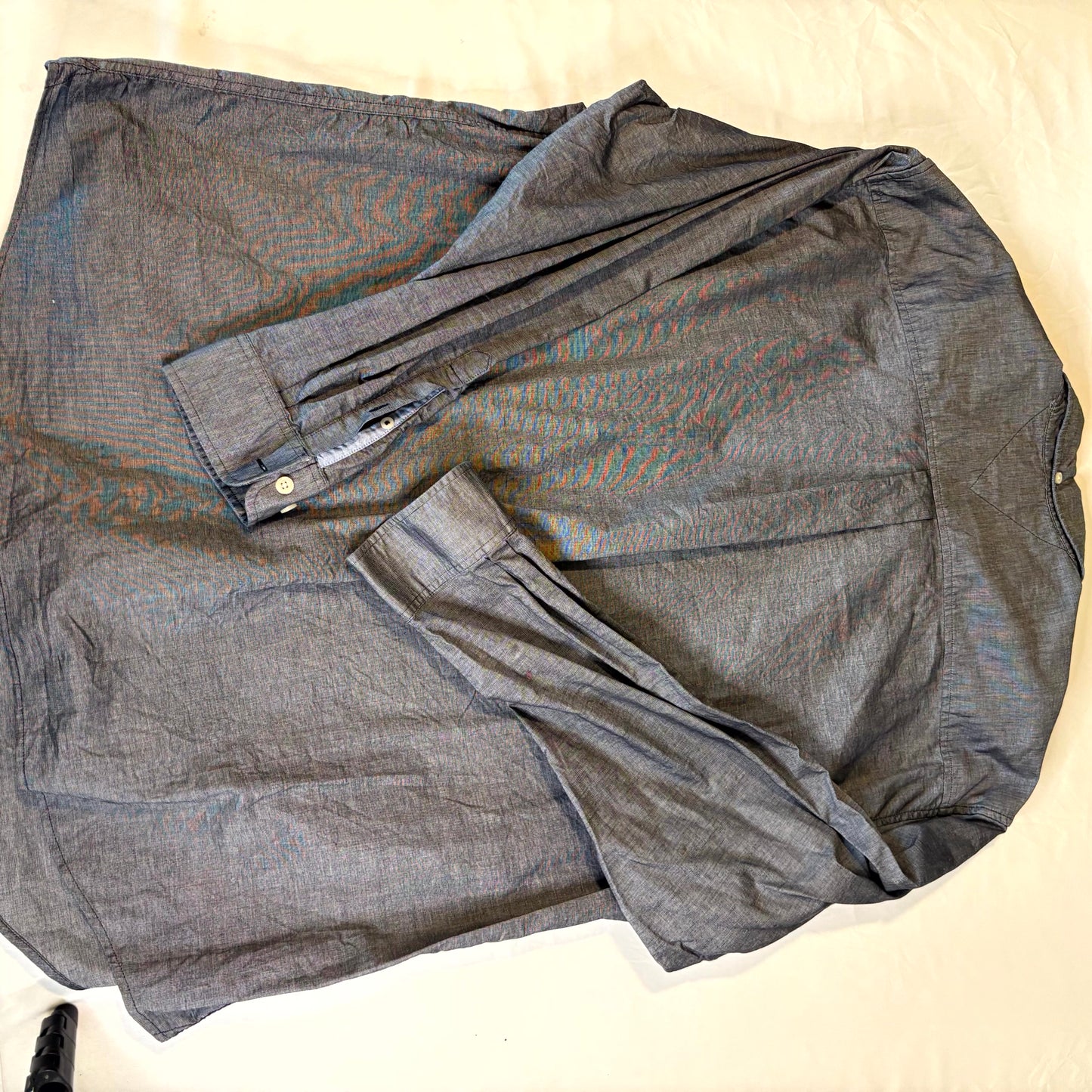 Tommy Hilfiger Men’s Button-Up Shirt Chambray Blue 3XL Long Sleeve Casual