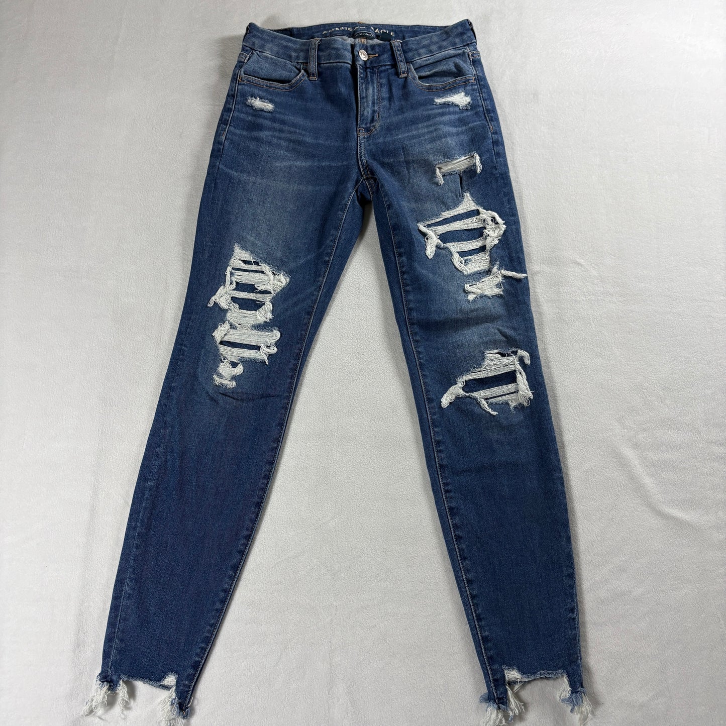 American Eagle Curvy High Rise Jegging Distressed Jeans Womens 2 Regular