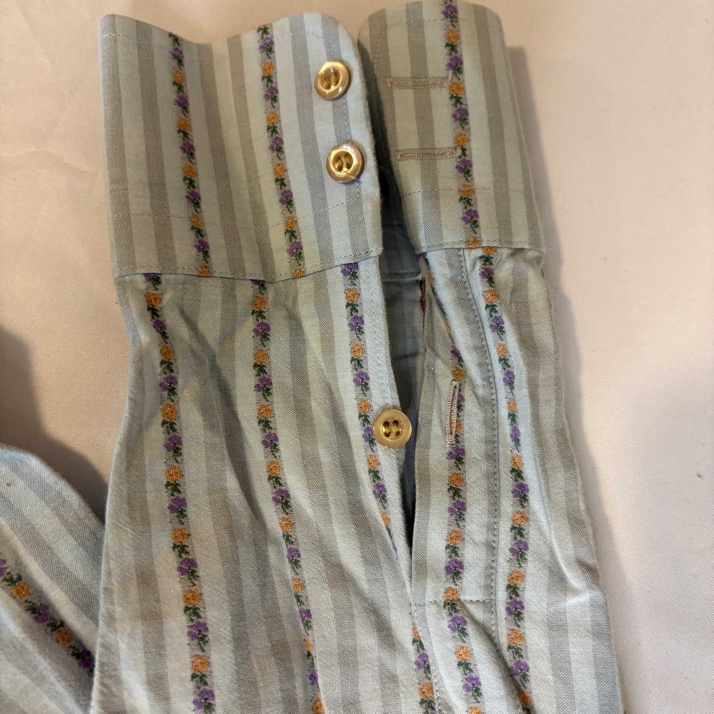 Andrea Palombini Collezioni Dress Shirt Men XXL Striped Floral Pattern Long Sleeve